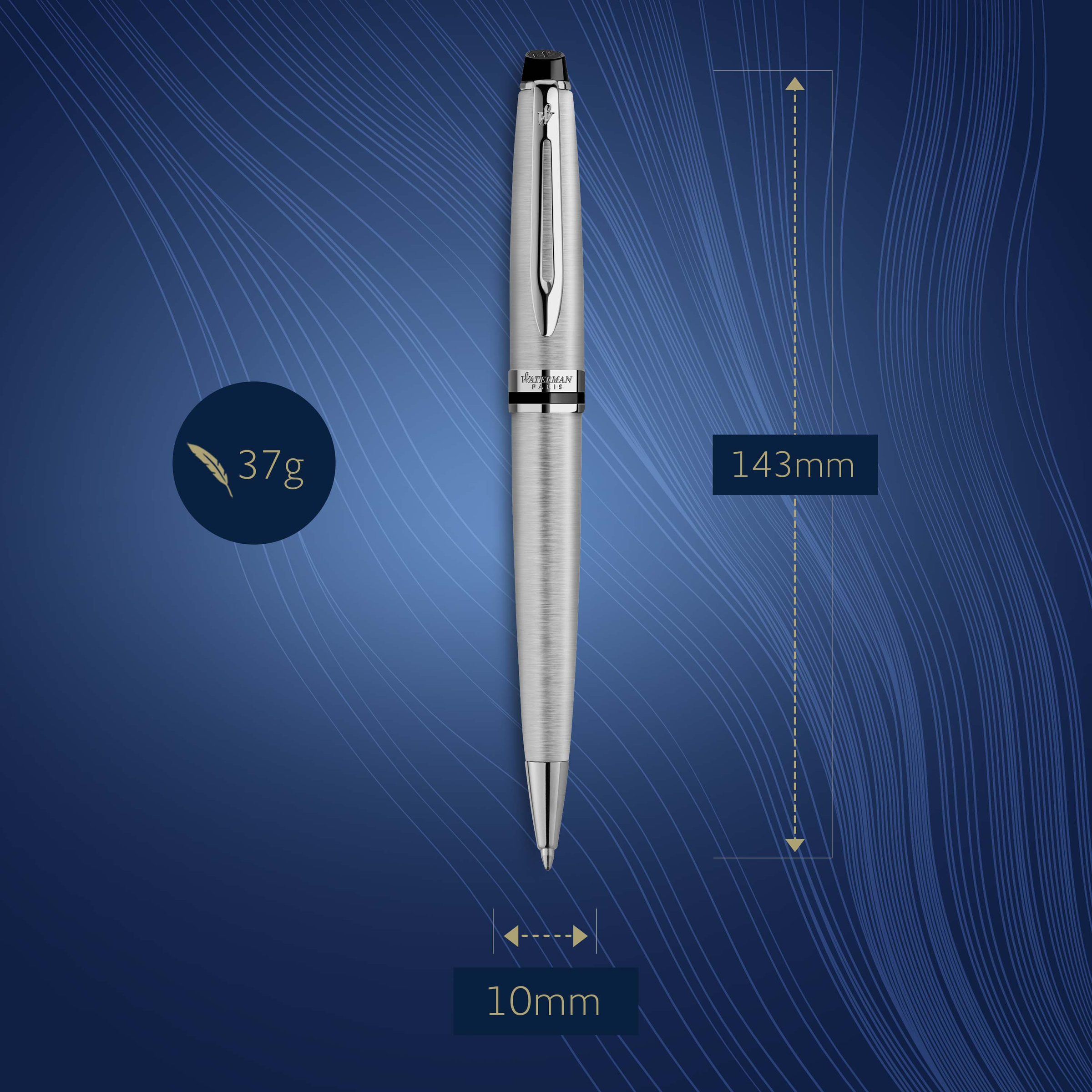 Waterman Expert Stainless Steel Chrome Trim Ballpoint - Pencraft the boutique