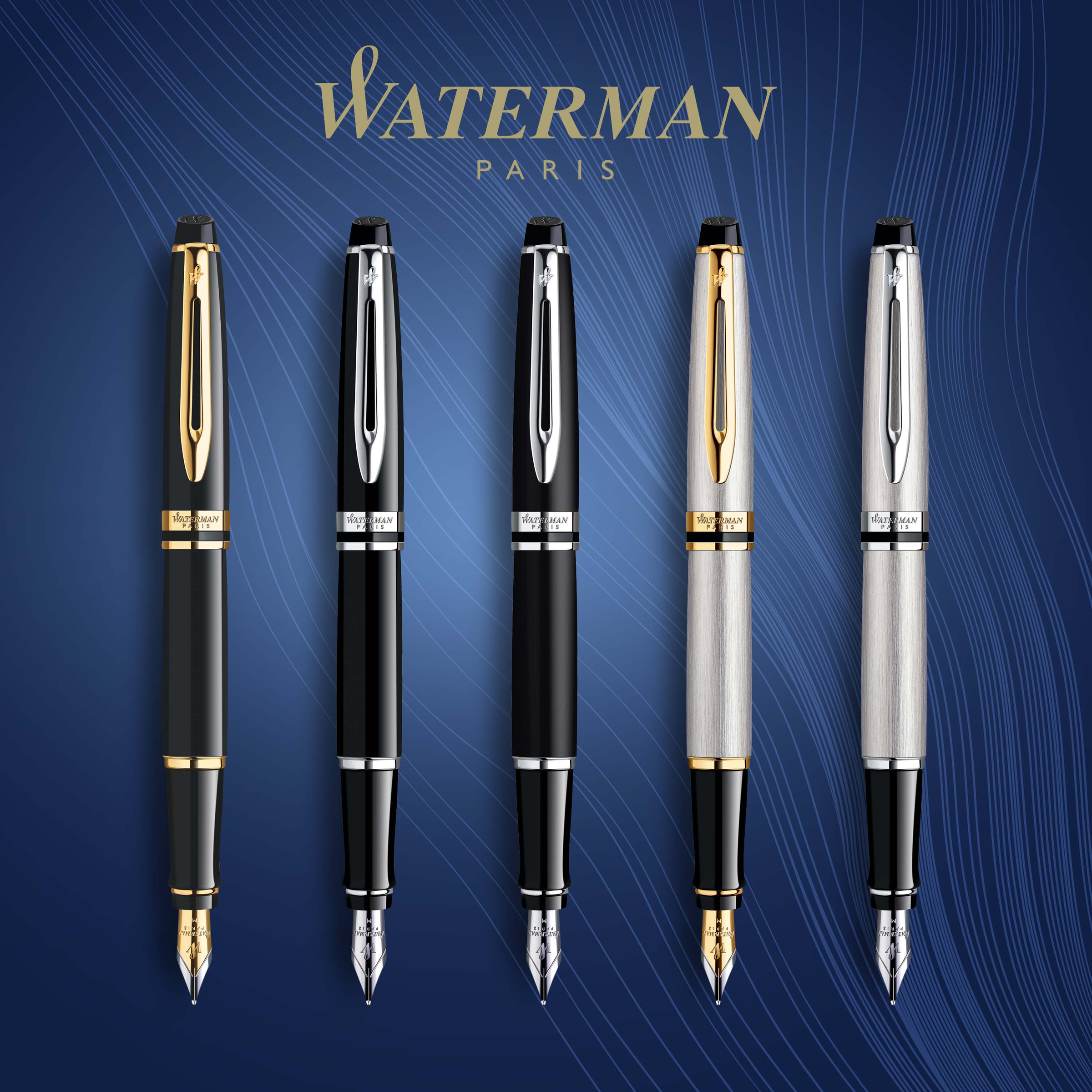 Waterman Expert Stainless Steel Chrome Trim Fountain Pen - Pencraft the boutique
