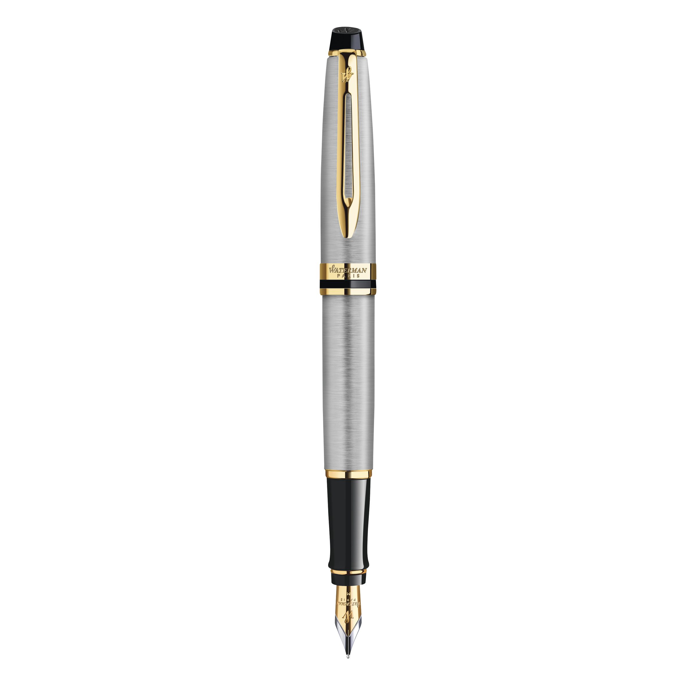 Waterman Expert Stainless Steel Gold Trim Fountain Pen - Pencraft the boutique