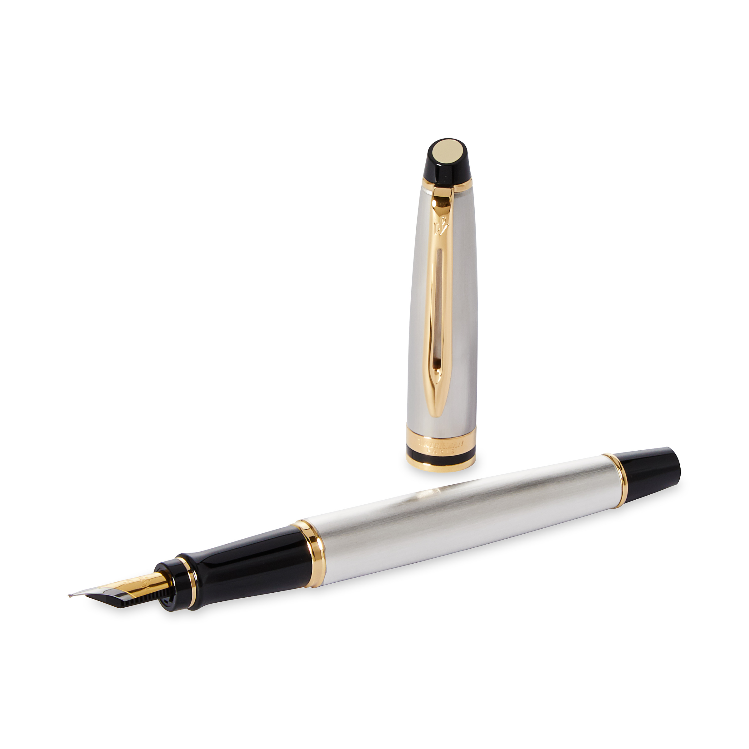 Waterman Expert Stainless Steel Gold Trim Fountain Pen - Pencraft the boutique