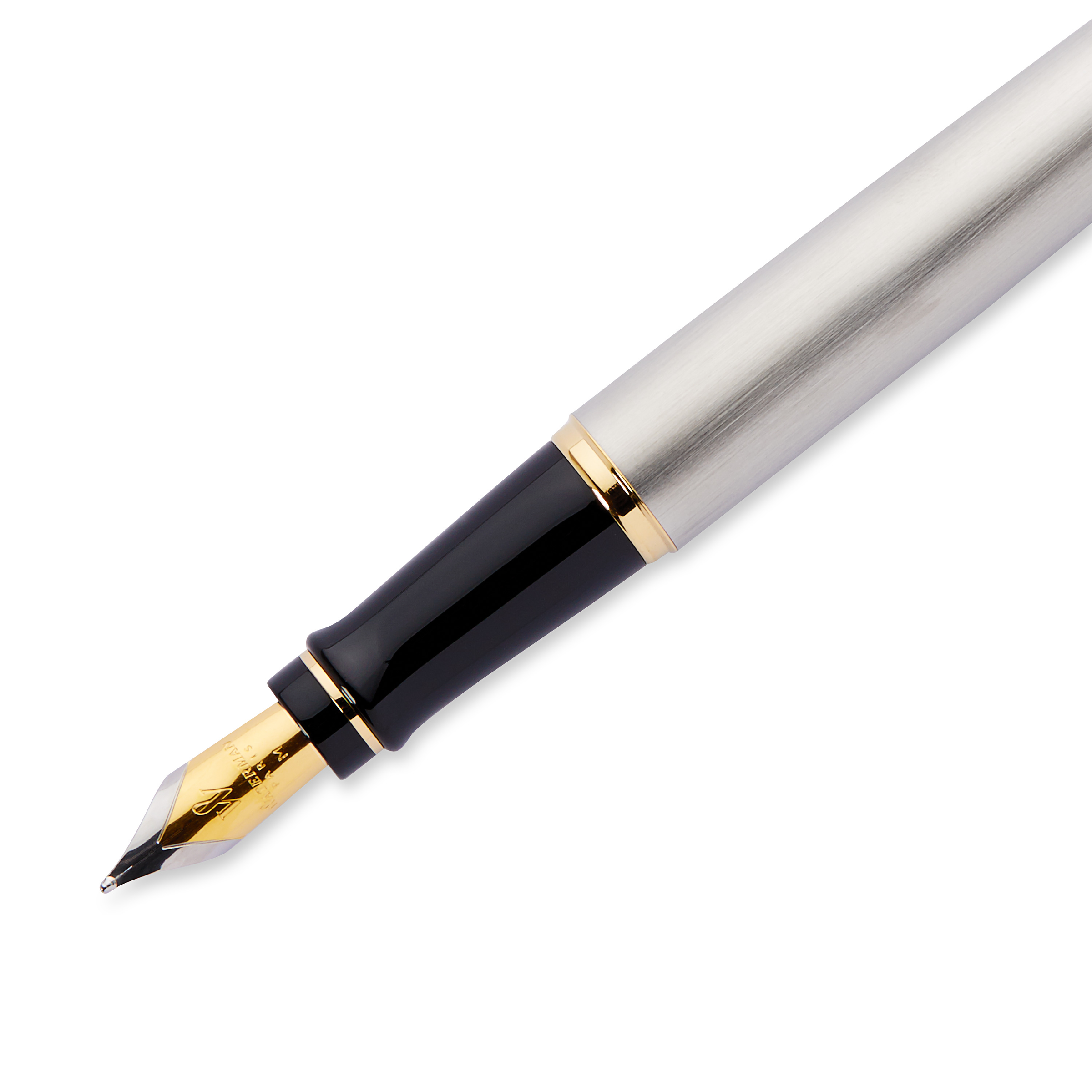 Waterman Expert Stainless Steel Gold Trim Fountain Pen - Pencraft the boutique