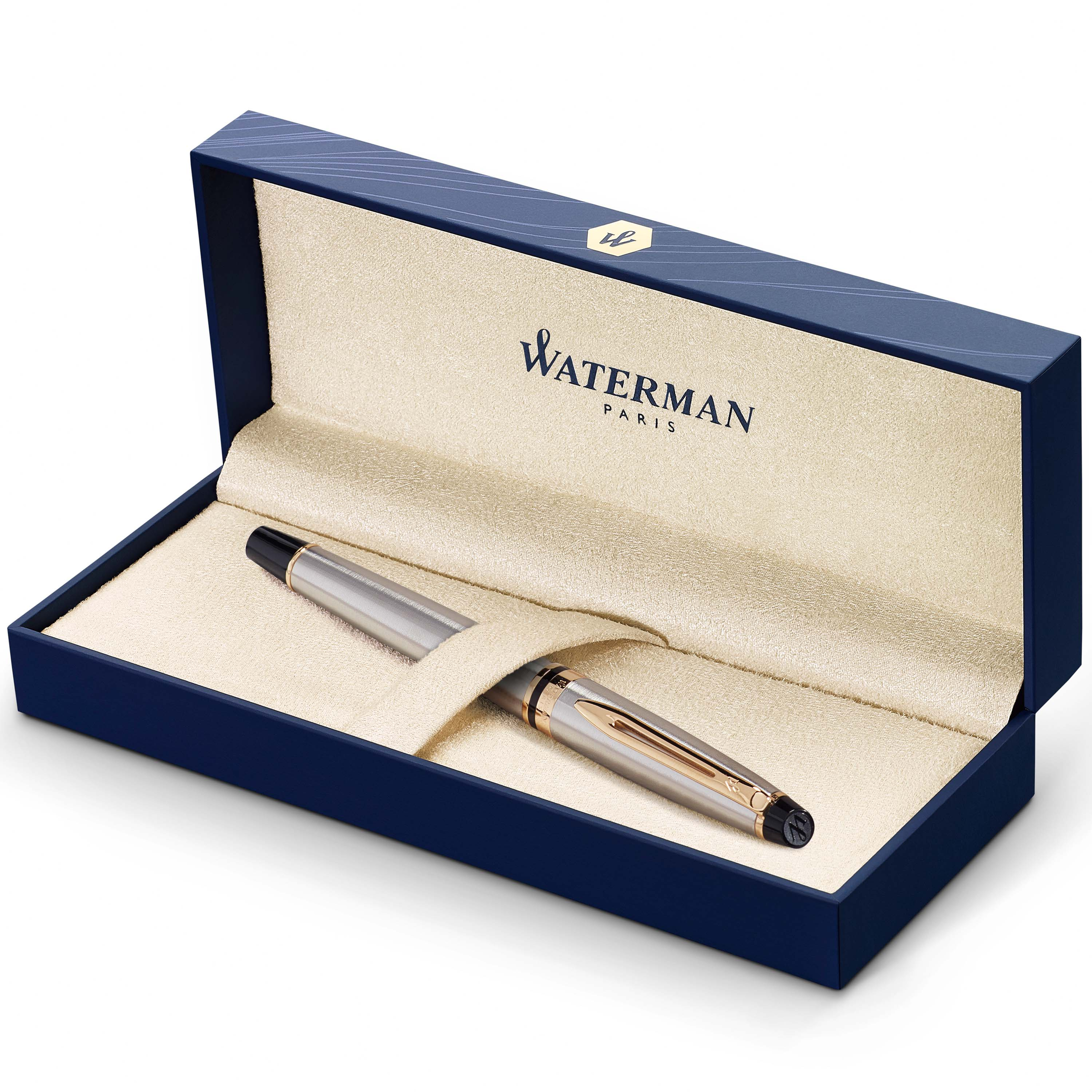 Waterman Expert Stainless Steel Gold Trim Fountain Pen - Pencraft the boutique