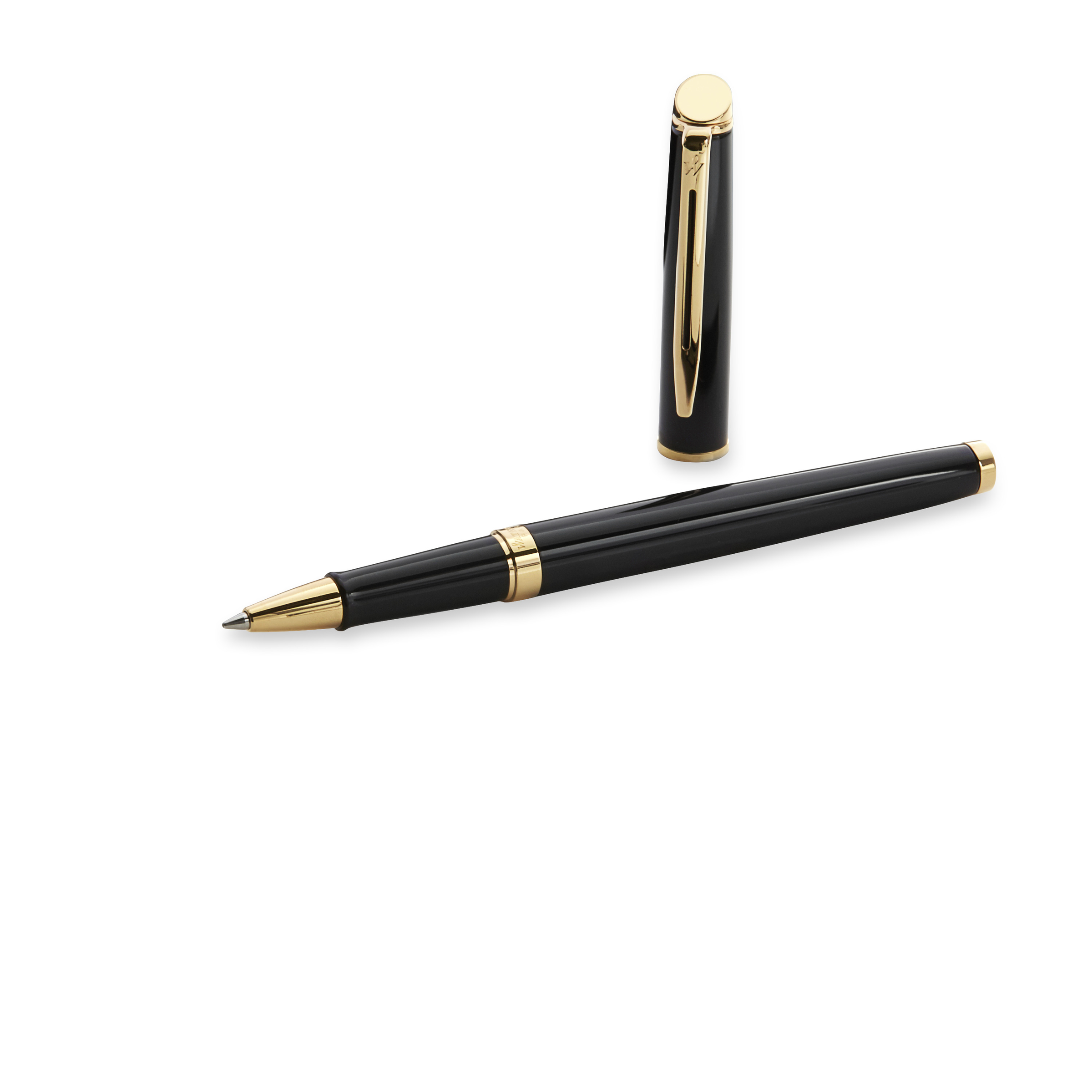 Waterman Hemisphere Black Lacquer Gold Trim Rollerball - Pencraft the boutique