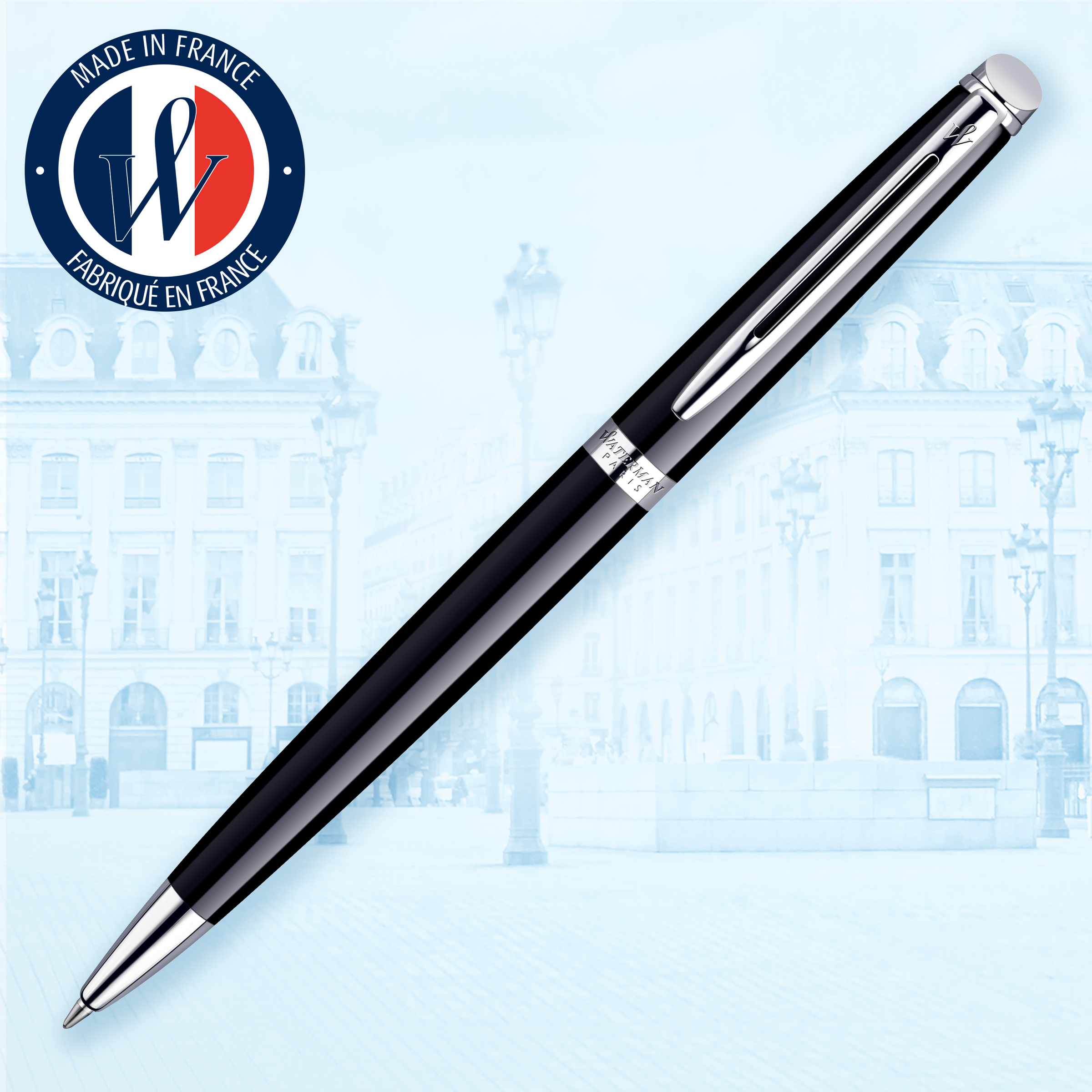 Waterman Hemisphere Black Lacquer Chrome Trim Ballpoint - Pencraft the boutique