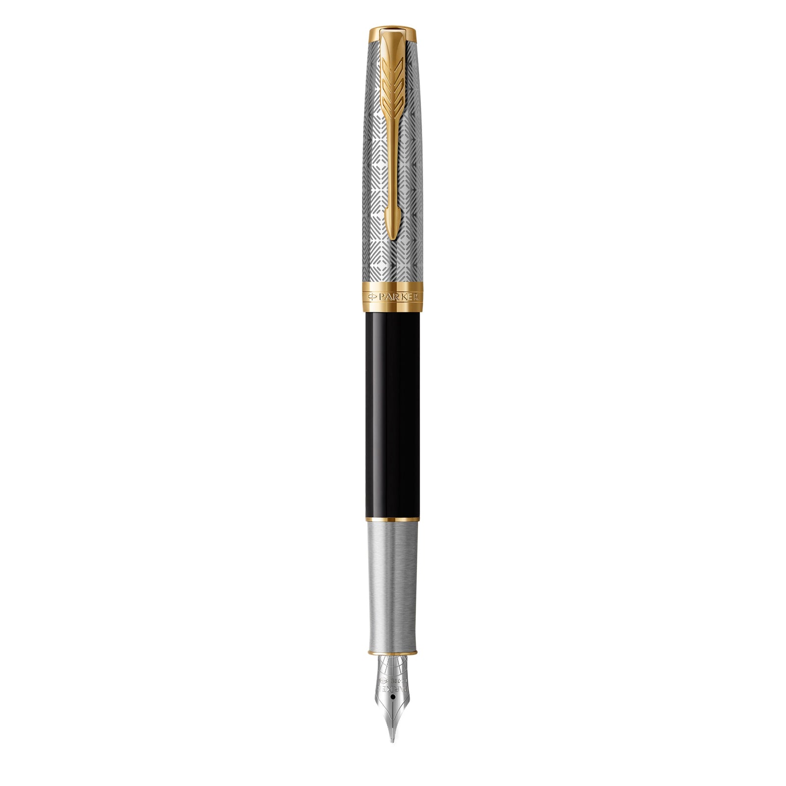 Parker Sonnet Metal and Black Lacquer Gold Trim Fountain Pen - Pencraft the boutique