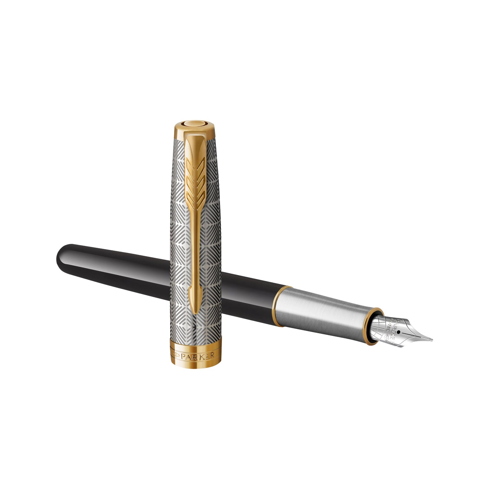 Parker Sonnet Metal and Black Lacquer Gold Trim Fountain Pen - Pencraft the boutique