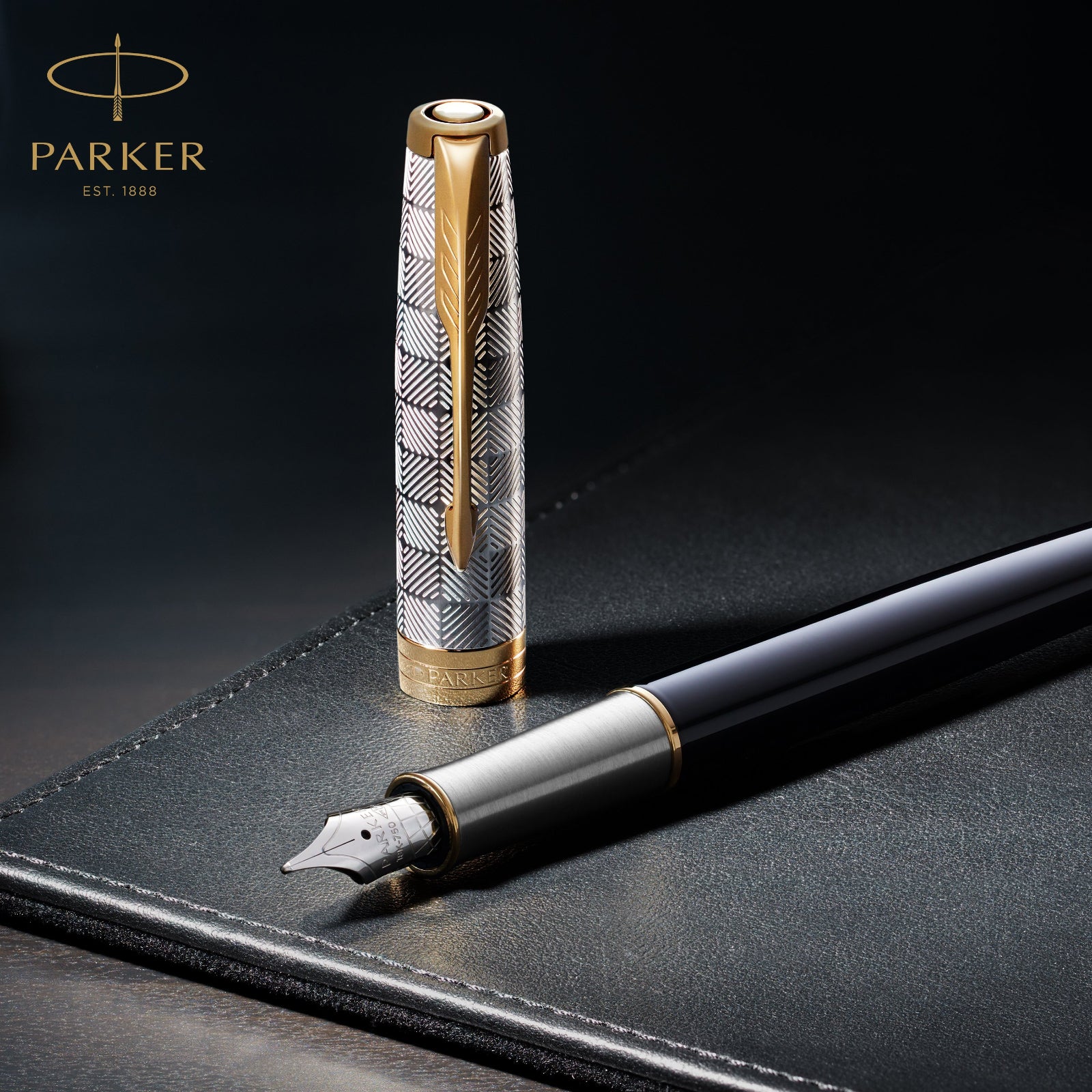 Parker Sonnet Metal and Black Lacquer Gold Trim Fountain Pen - Pencraft the boutique