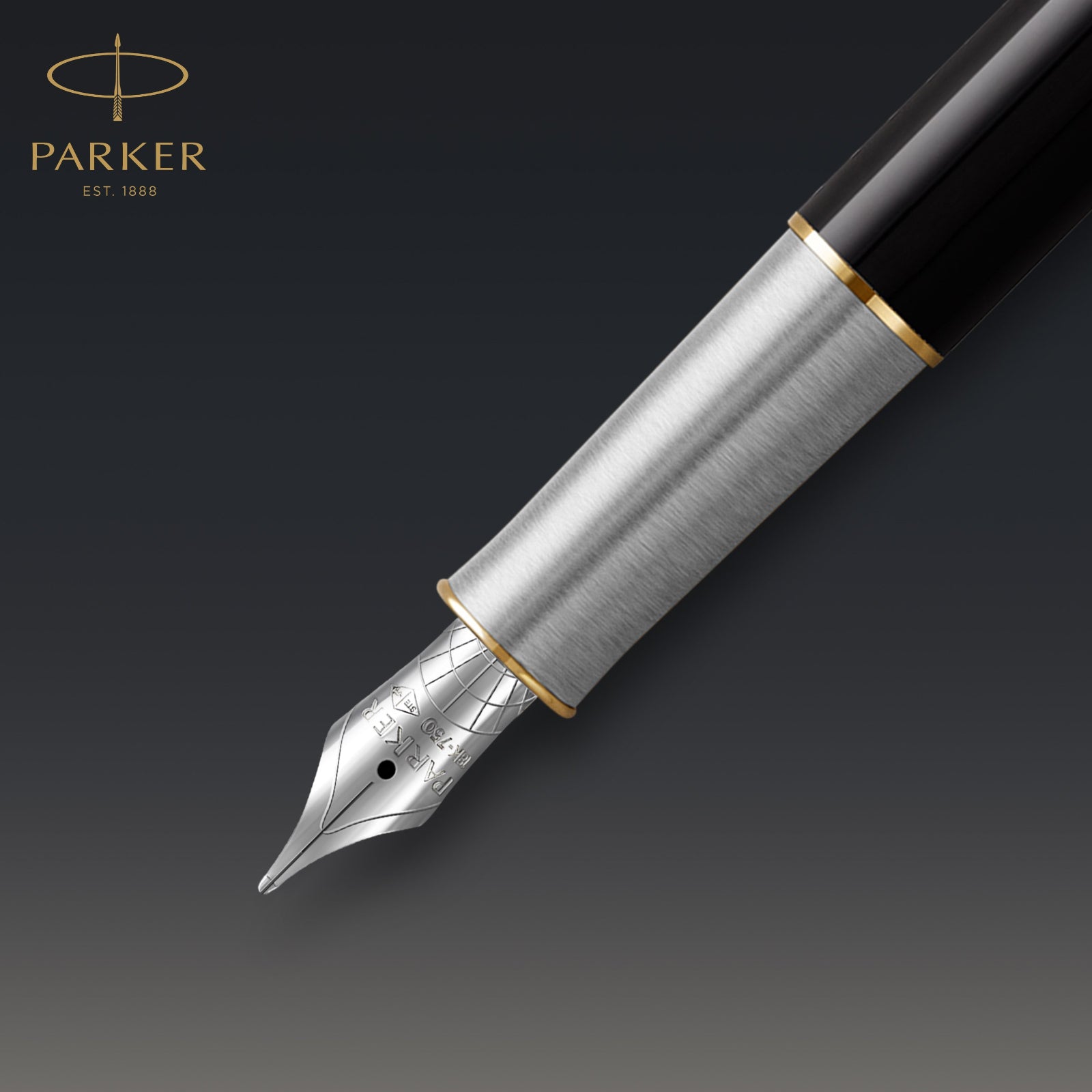 Parker Sonnet Metal and Black Lacquer Gold Trim Fountain Pen - Pencraft the boutique