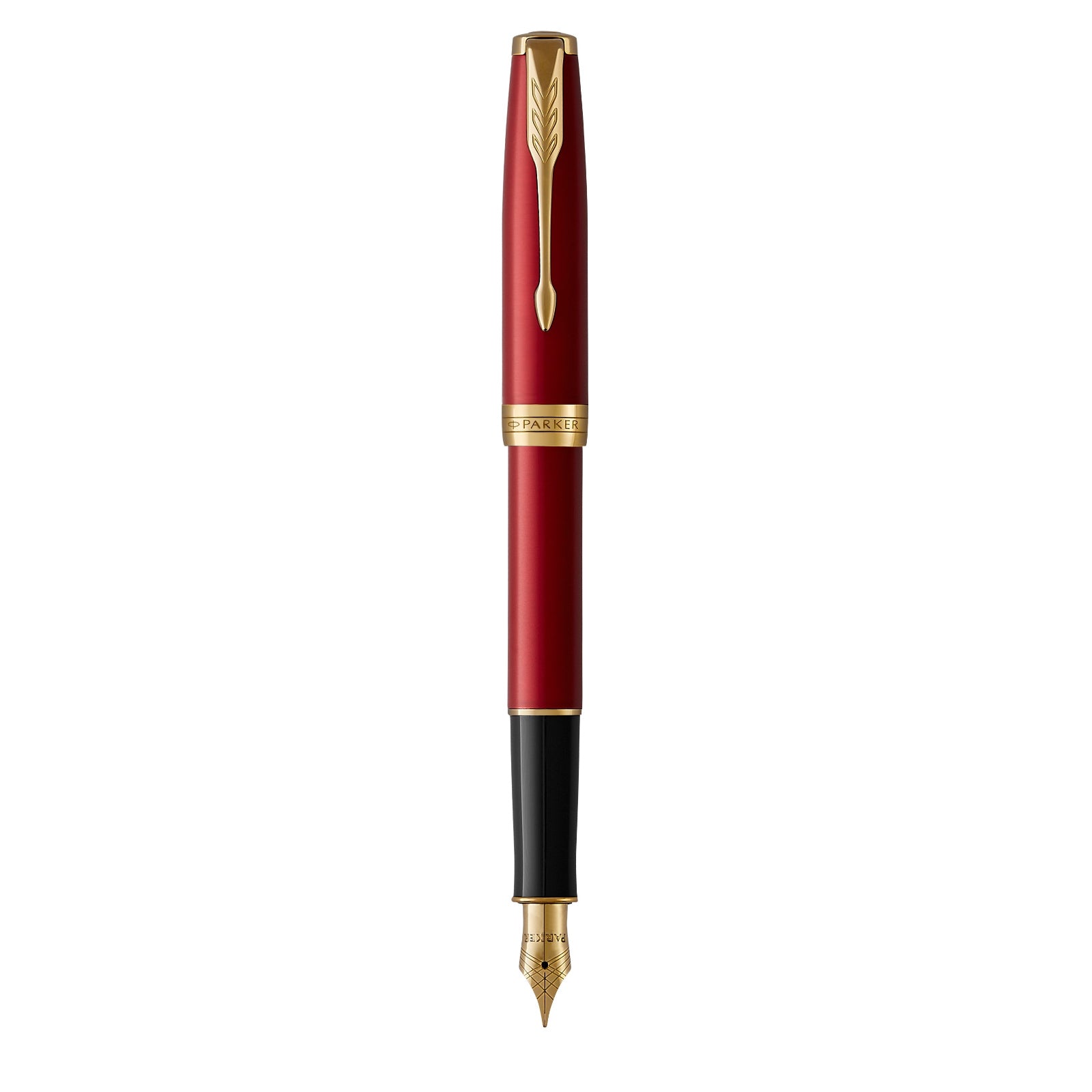 Parker Sonnet Red Lacquer Gold Trim Fountain Pen - Pencraft the boutique