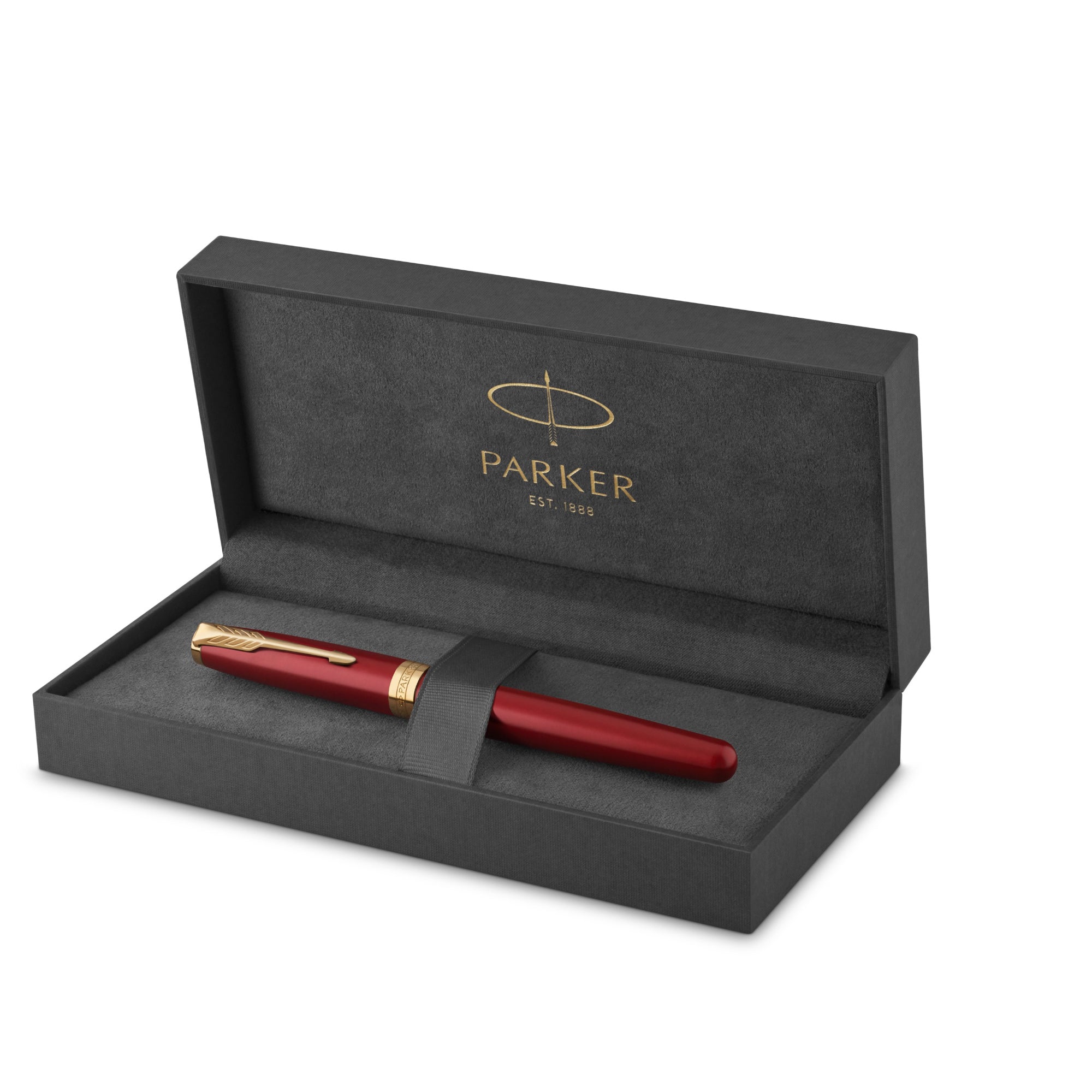 Parker Sonnet Red Lacquer Gold Trim Fountain Pen - Pencraft the boutique