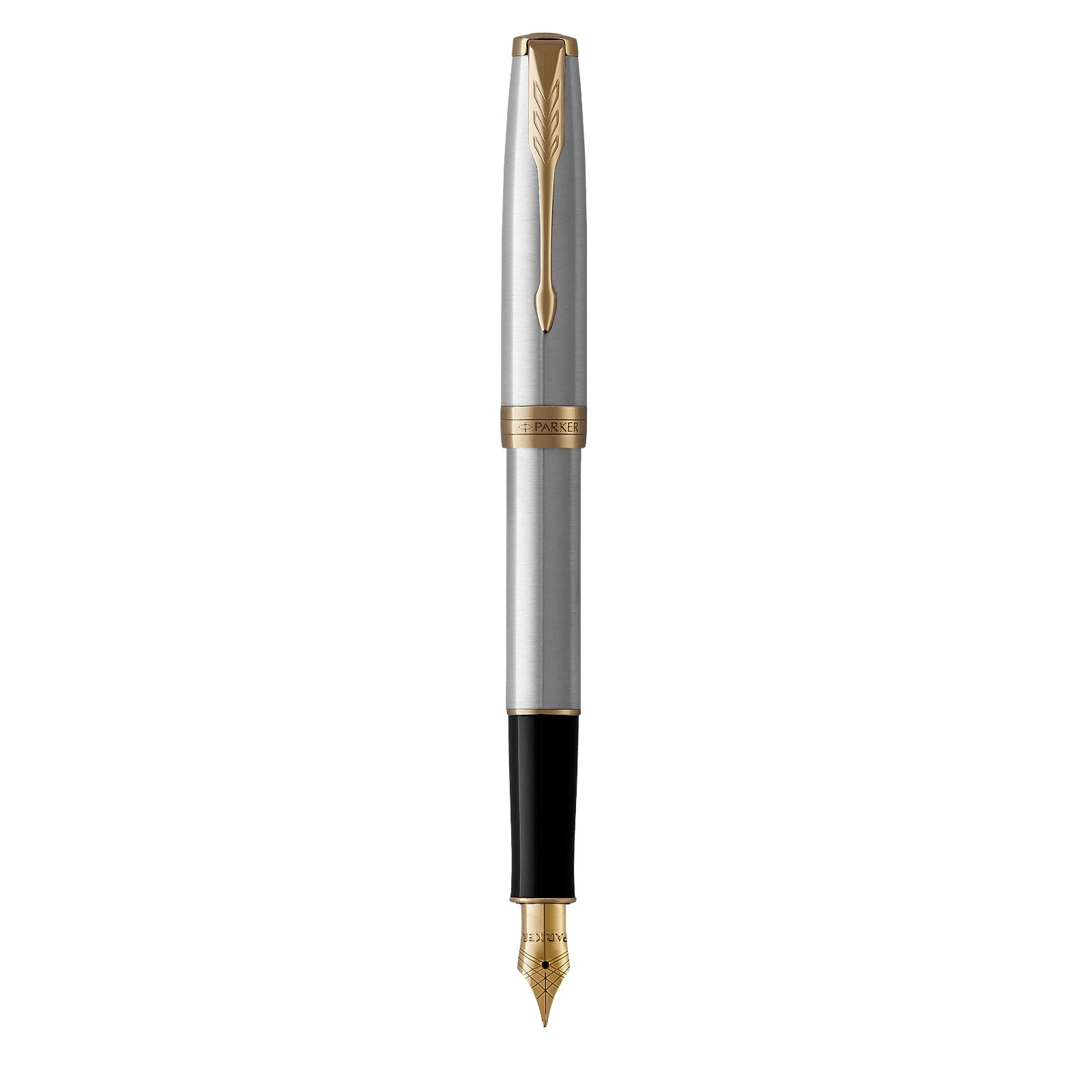 Parker Sonnet Stainless Steel Gold Trim Fountain Pen - Pencraft the boutique