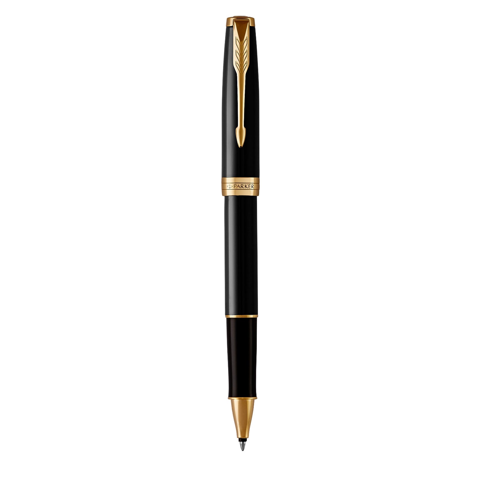 Parker Sonnet Black Lacquer Gold Trim Rollerball - Pencraft the boutique