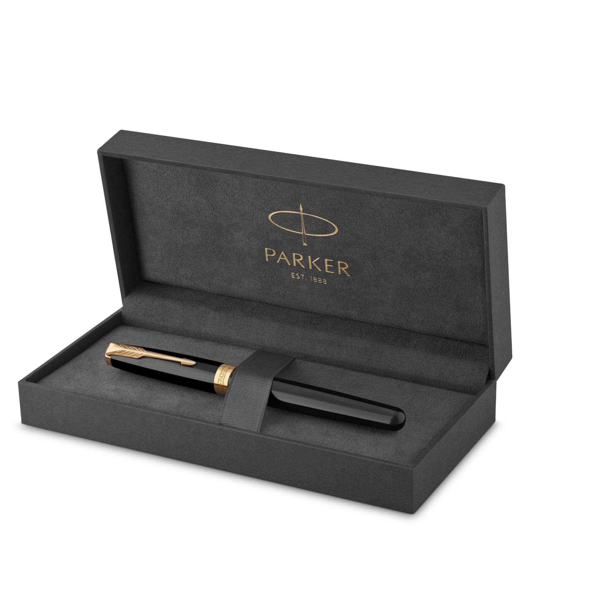 Parker Sonnet Black Lacquer Gold Trim Rollerball - Pencraft the boutique