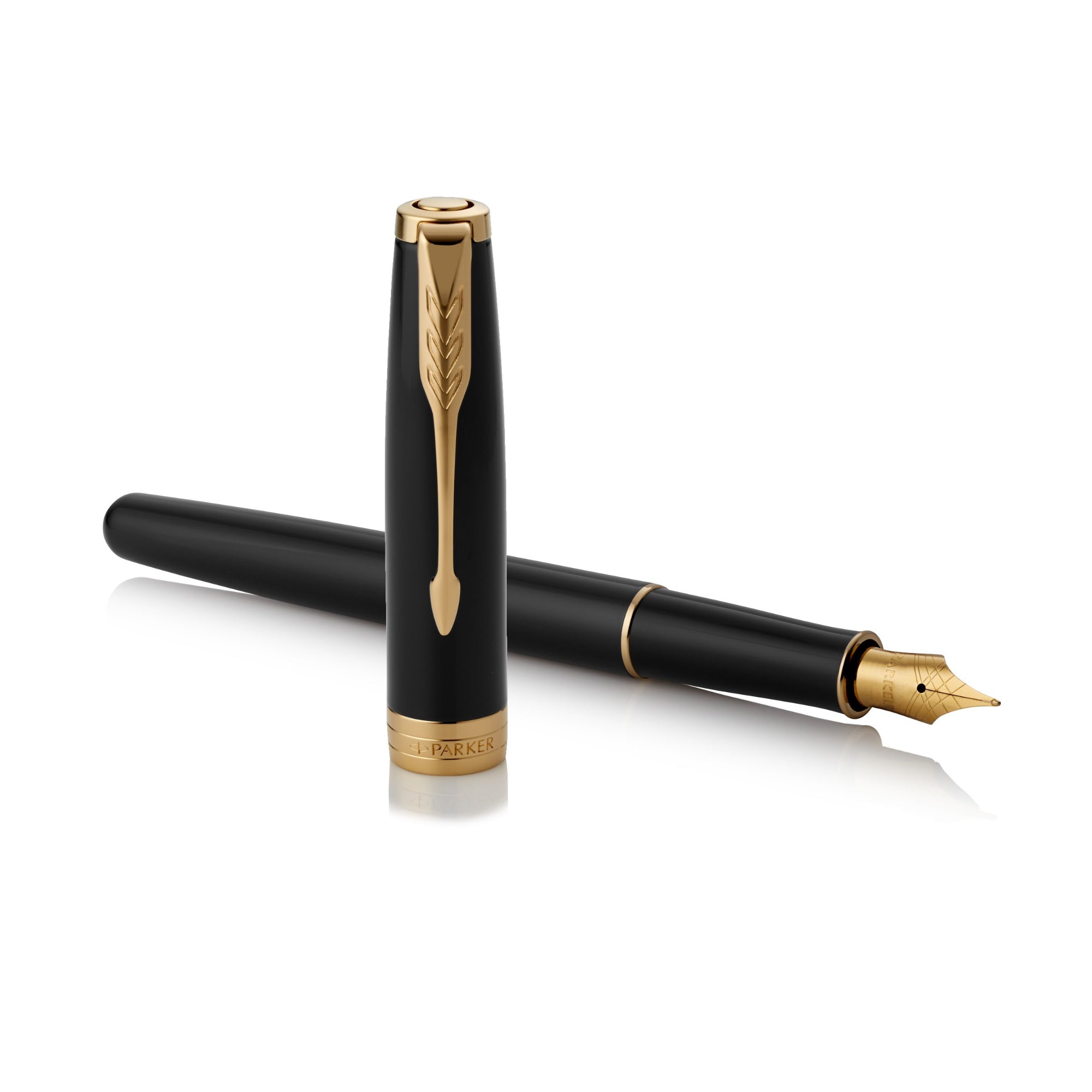 Parker Sonnet Black Lacquer Gold Trim Rollerball - Pencraft the boutique