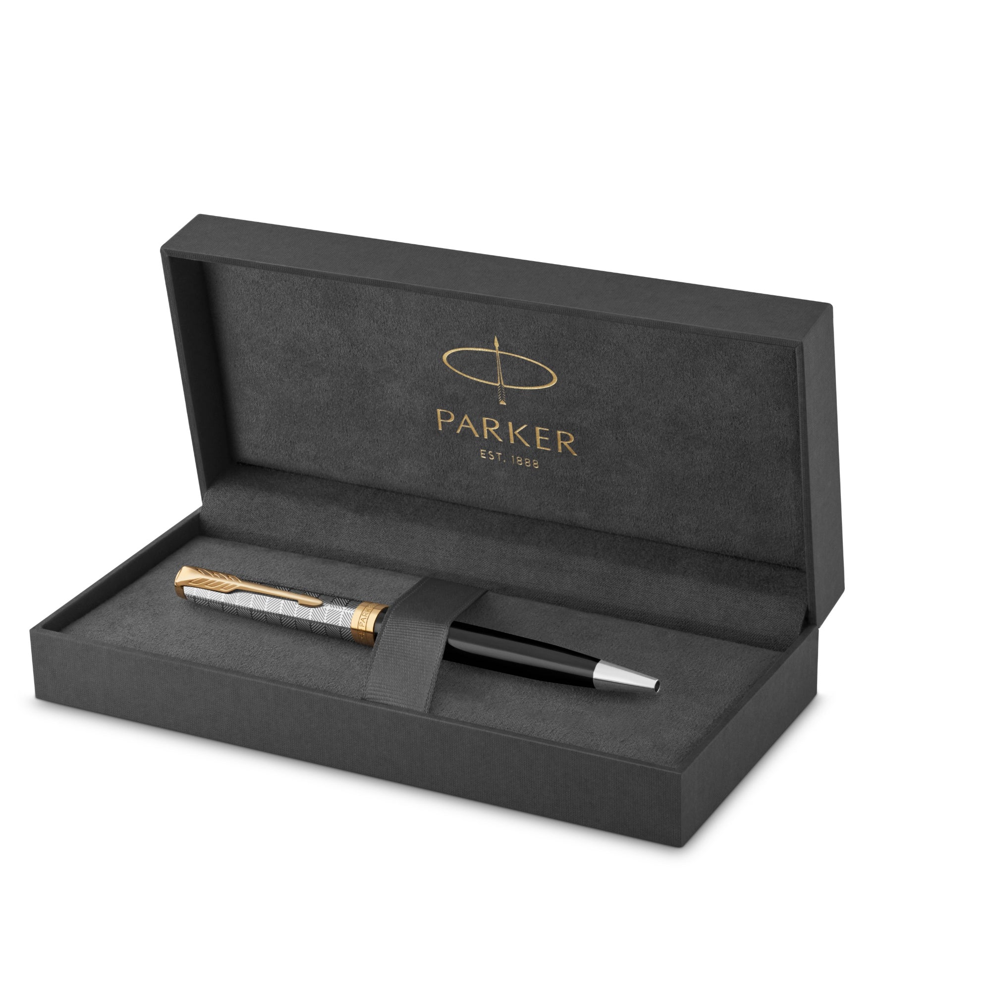 Parker Sonnet Metal and Black Lacquer Gold Trim Ballpoint - Pencraft the boutique