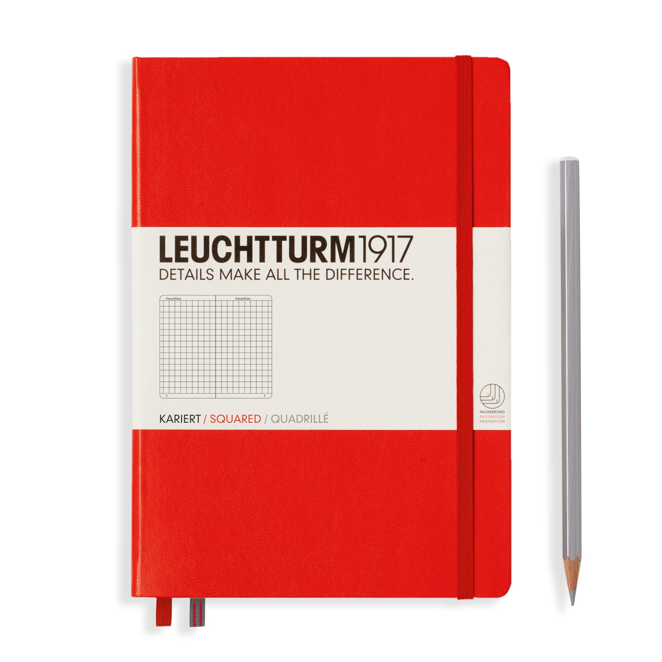 Leuchtturm1917 Notebook Medium (A5) Squared Red - Pencraft the boutique