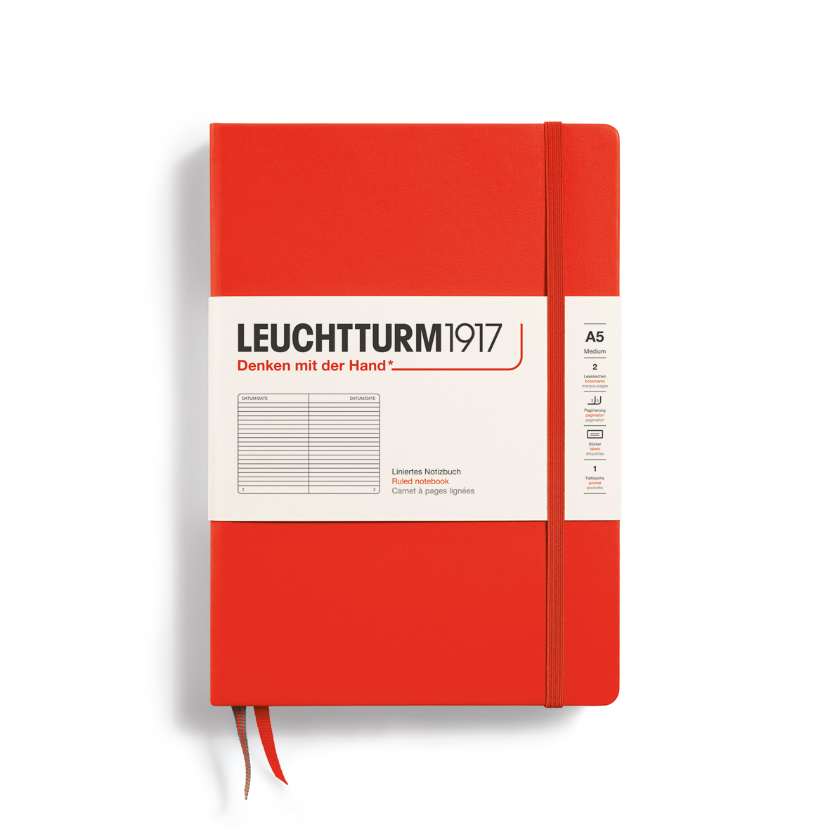 Leuchtturm1917 Notebook Medium (A5) Ruled Lobster - Pencraft the boutique