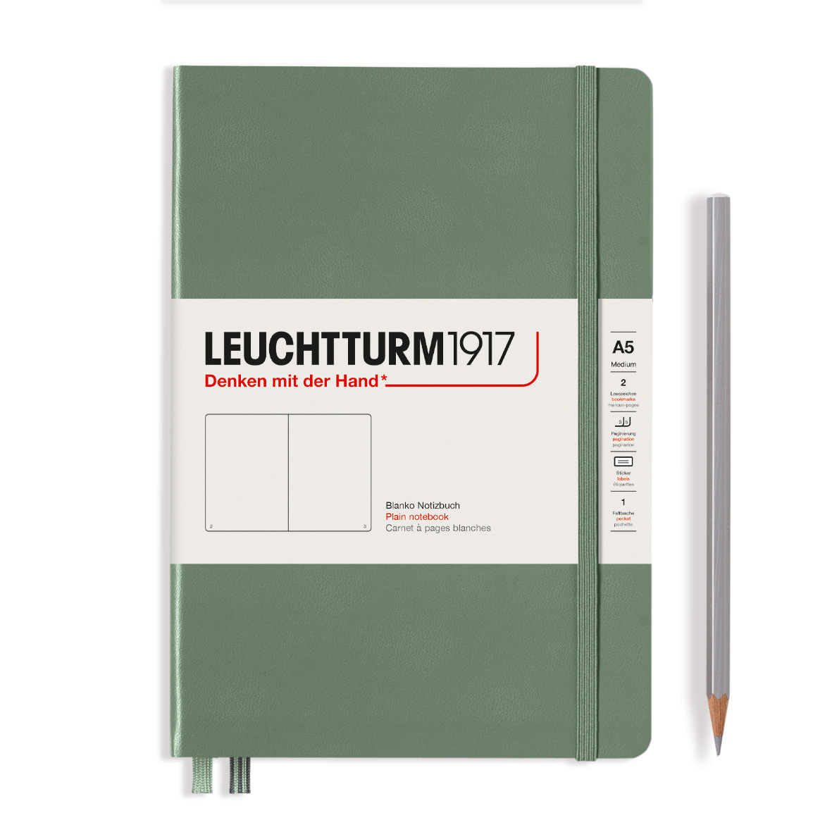 Leuchtturm1917 Notebook Medium (A5) Plain Olive - Pencraft the boutique