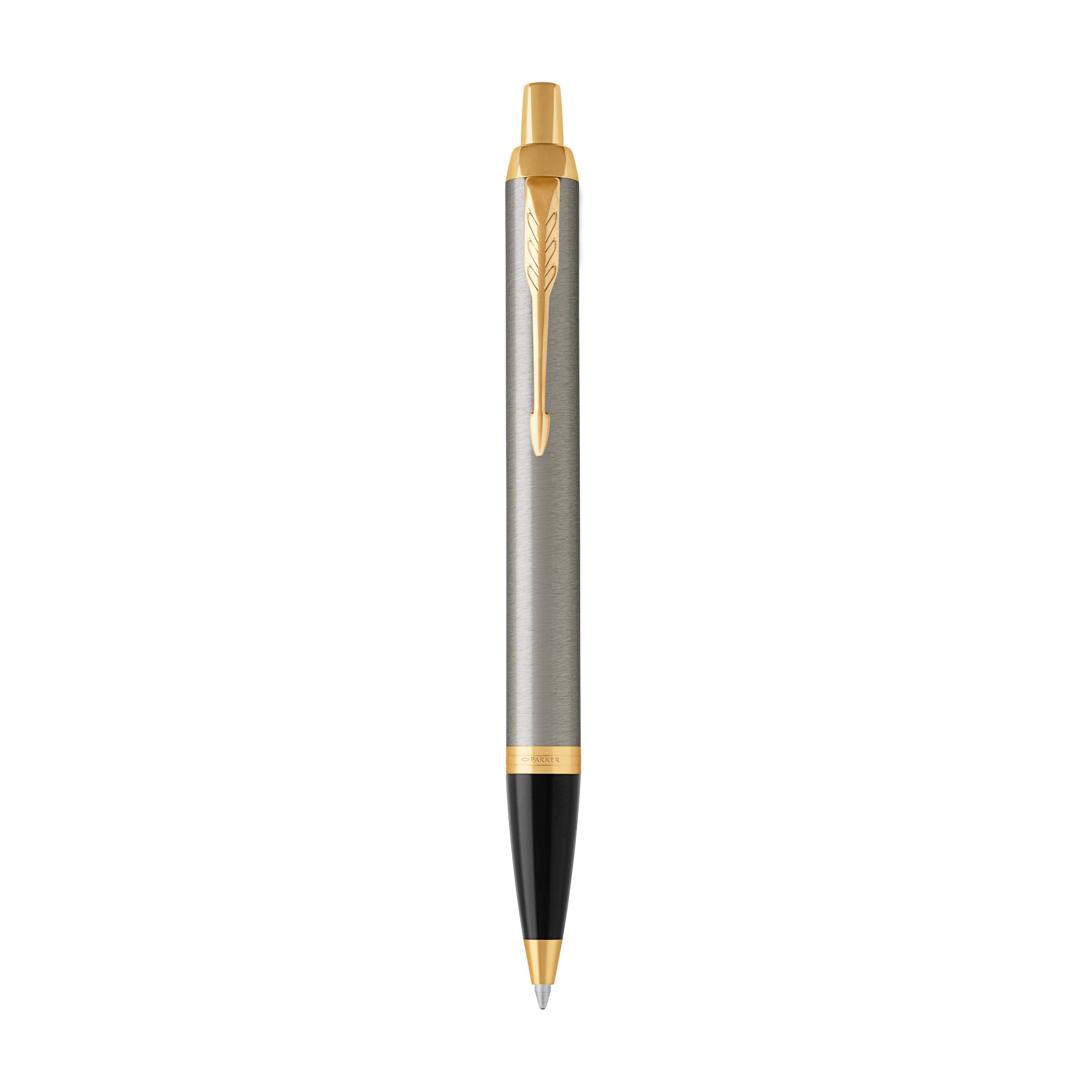Parker IM Brushed Metal Gold Trim Ballpoint - Pencraft the boutique