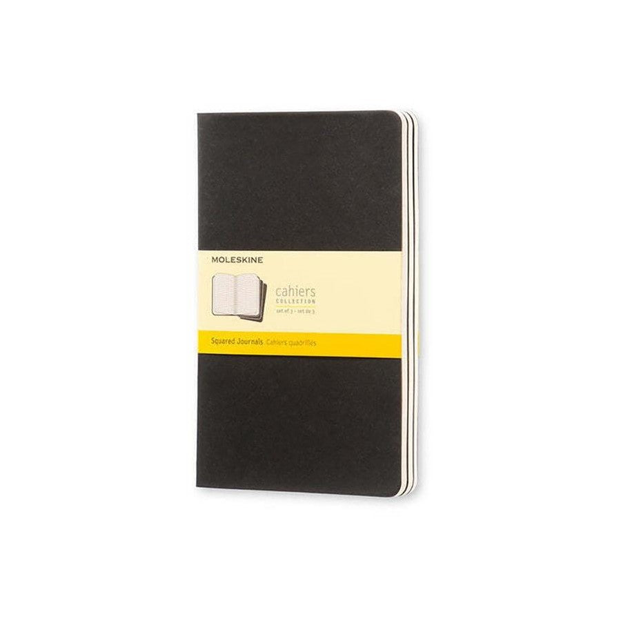 Moleskine Cahier Notebook Set of 3 Grid Large Black