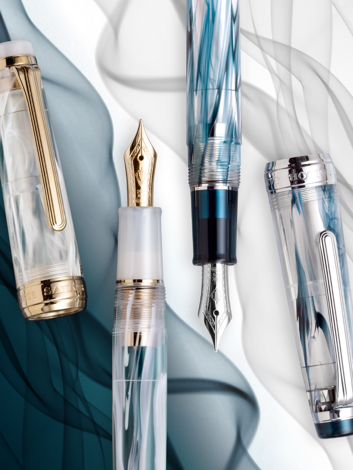 Sailor Veilio Pearl White Fountain Pen (M) 21K