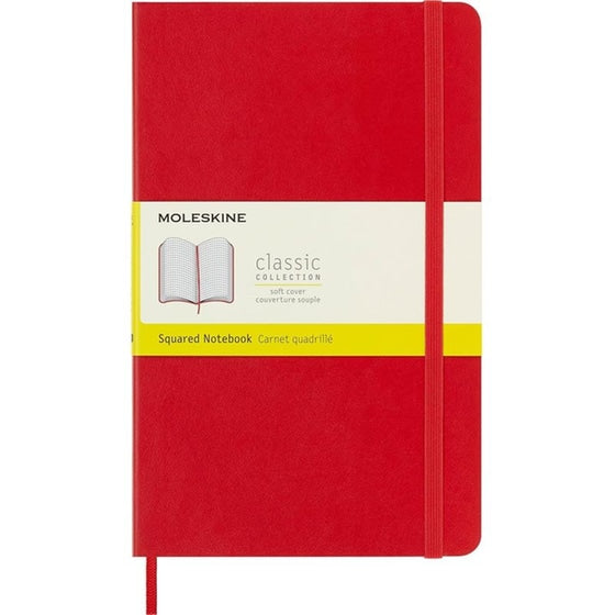 Moleskine Classic Soft Cover Notebook Squared Pocket Scarlet Red