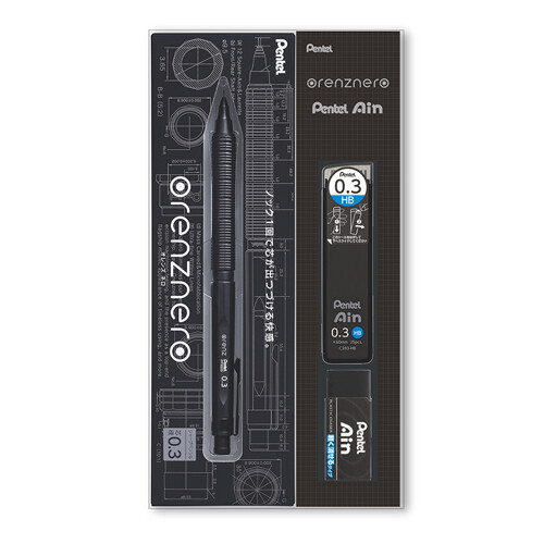 Pentel Orenz Nero Mechanical Pencil with Lead Refills 0.3mm