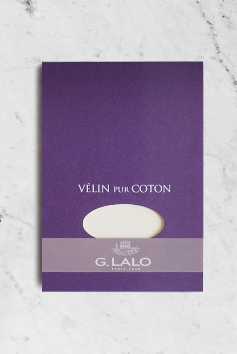 G.Lalo Velin Pur Coton Pad 50% Cotton Plain A5 White - Pencraft the boutique