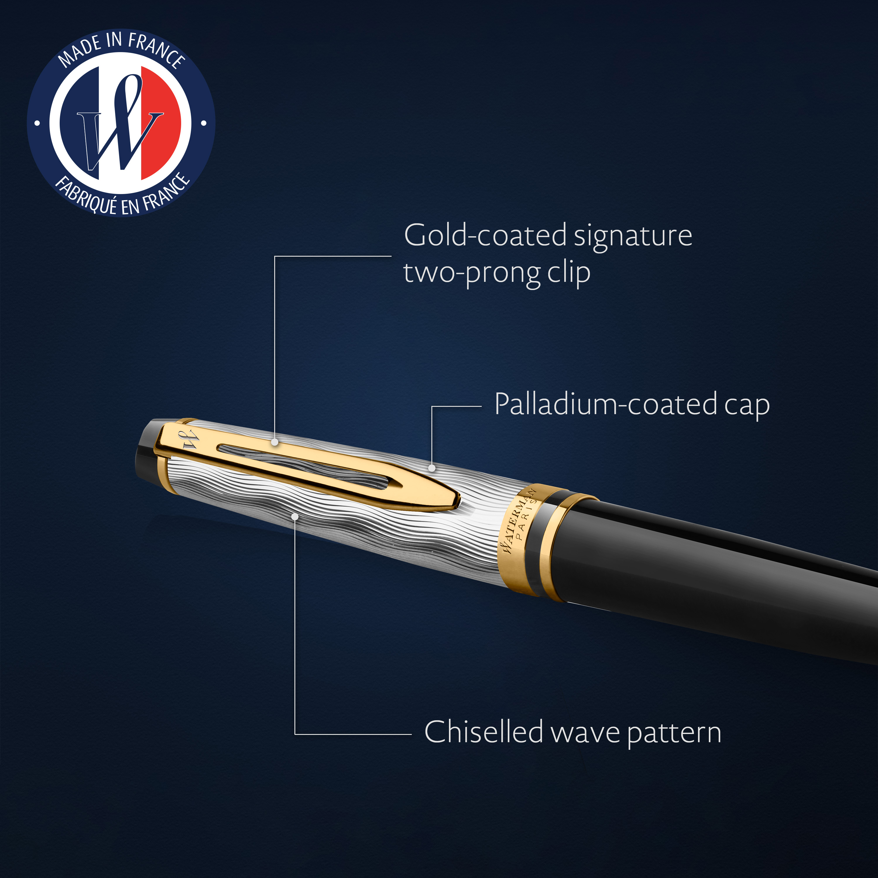 Waterman Expert Deluxe Reflections Of Paris Gold Trim Ballpoint - Pencraft the boutique