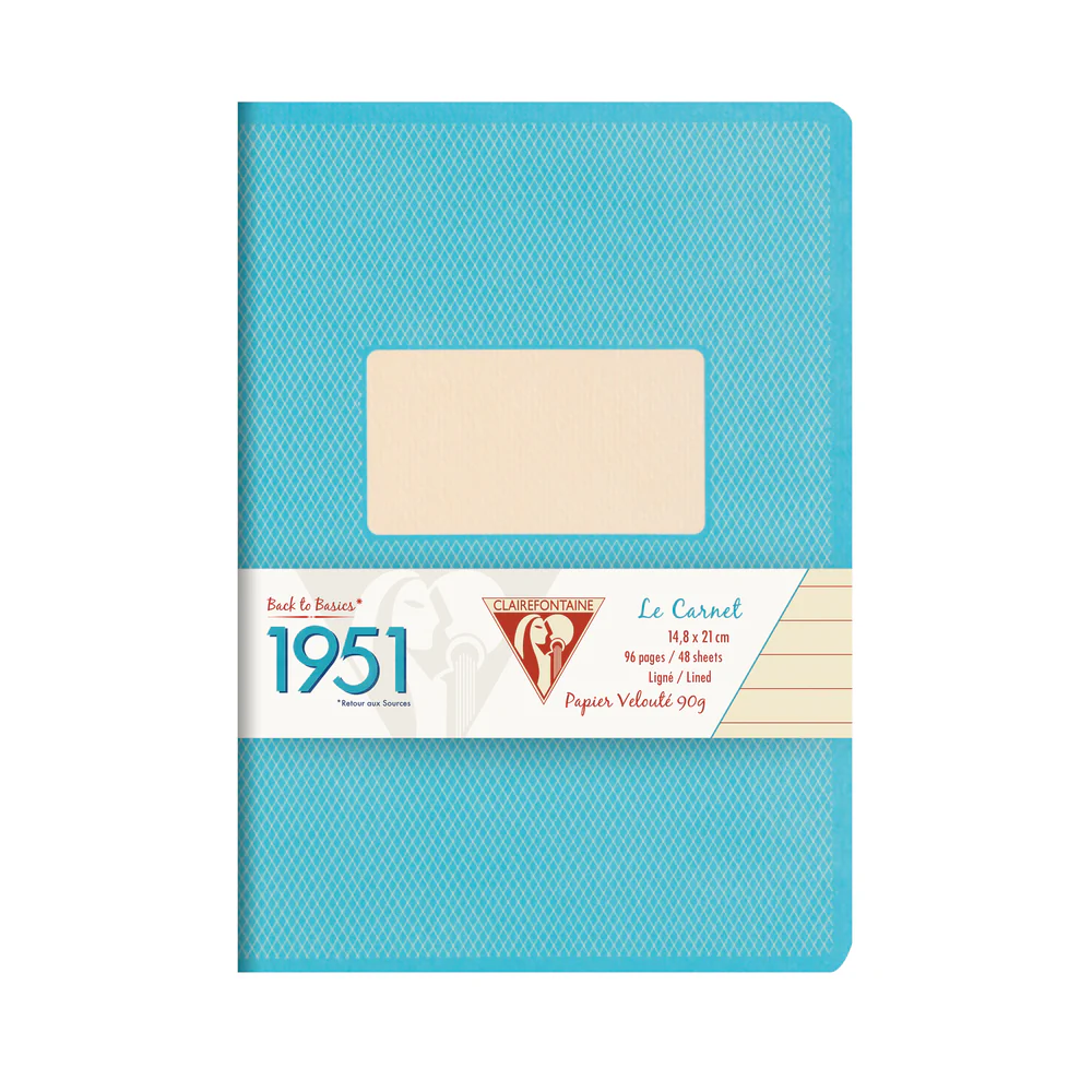 Clairefontaine 1951 Stapled Notebook Ruled A5 Turquoise