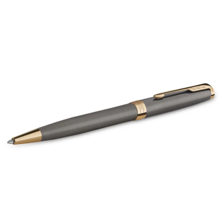 Parker Sonnet Grey Lacquer Gold Trim Ballpoint