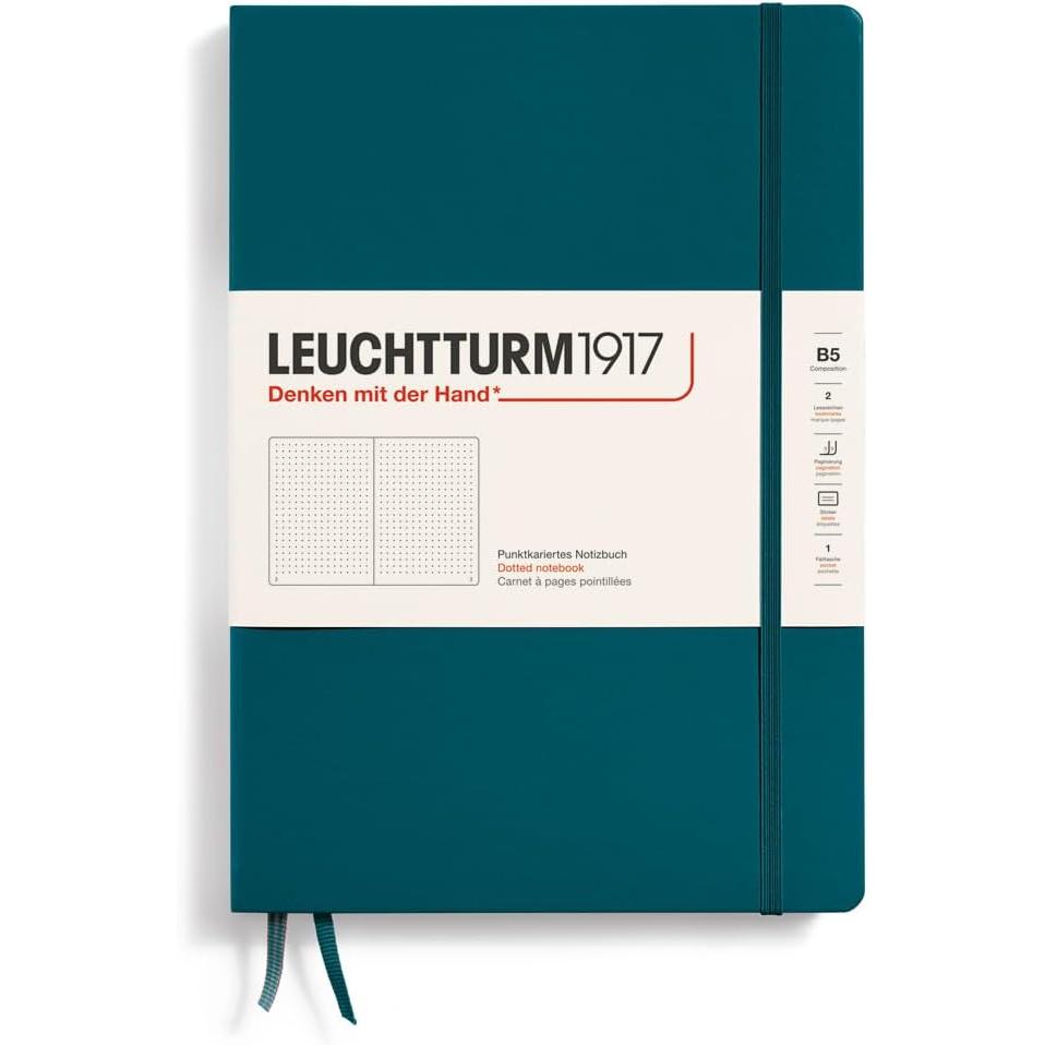 Leuchtturm1917 Notebook Composition (B5) Hardcover Dotted Pacific Green