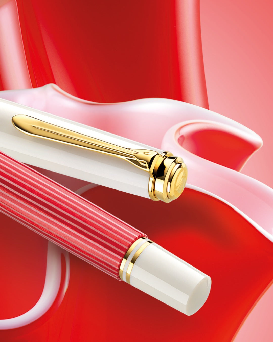 Pelikan Souverän M600 Red and White Fountain Pen - Pencraft the boutique