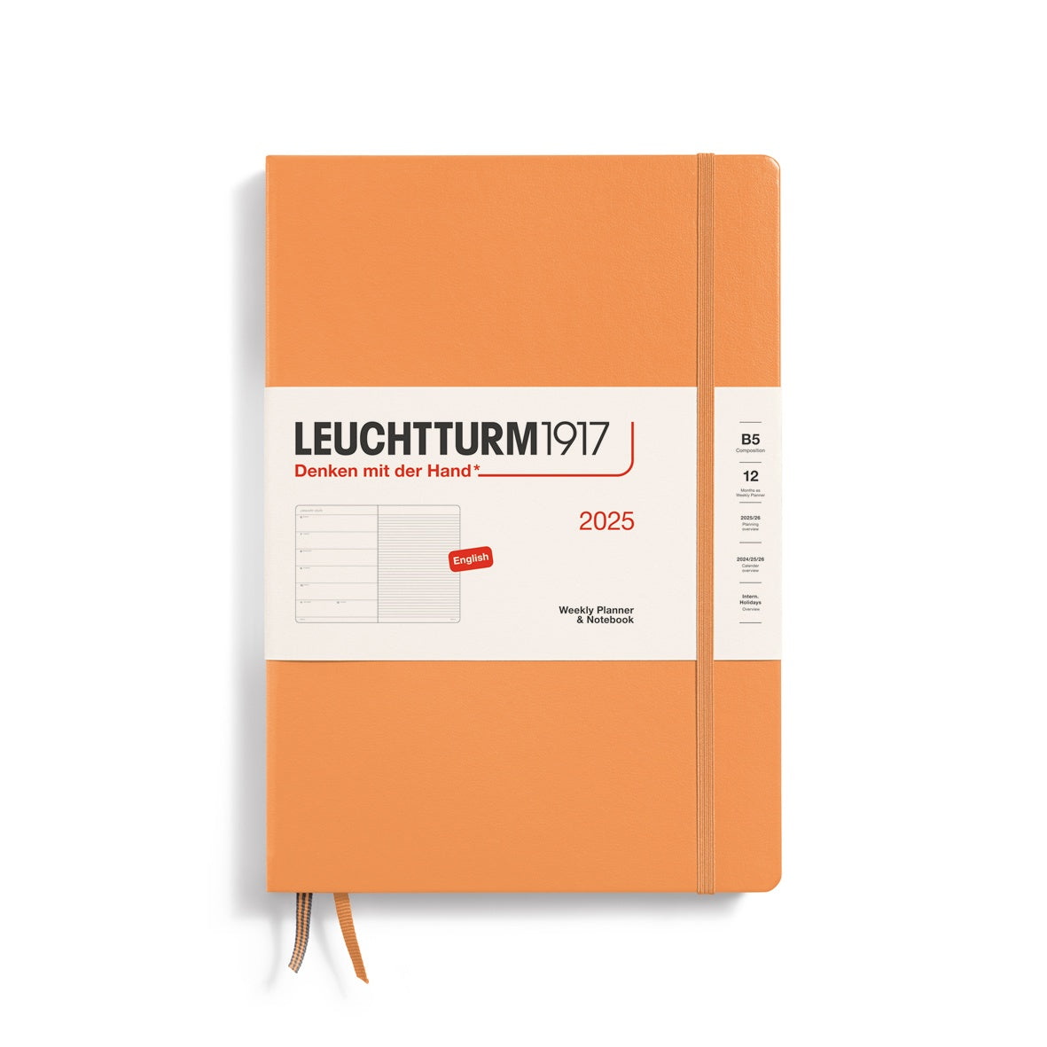 Leuchtturm1917 Weekly Planner & Notebook Hard Cover B5 2025 Apricot