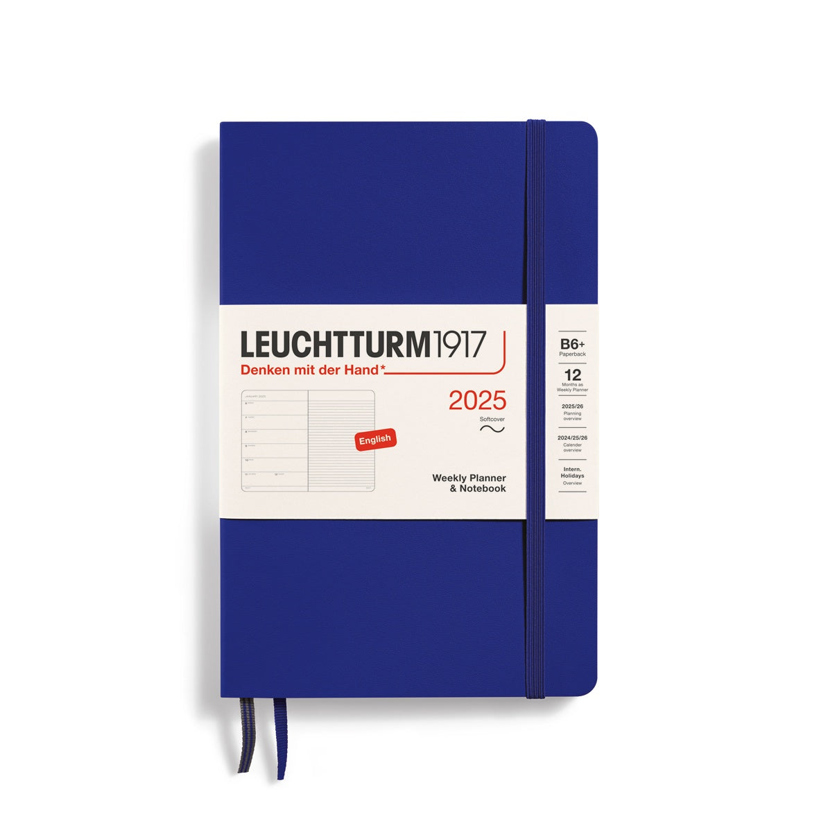 Leuchtturm1917 Weekly Planner & Notebook Soft Cover Pocket B6+ 2025 Ink