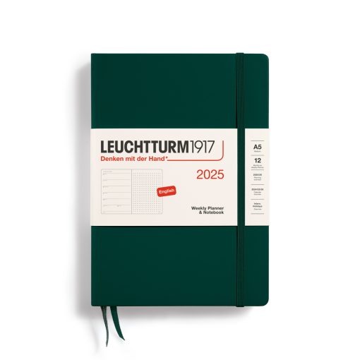 Leuchtturm1917 Weekly Planner & Notebook Soft Cover Medium A5 2025 Forest Green