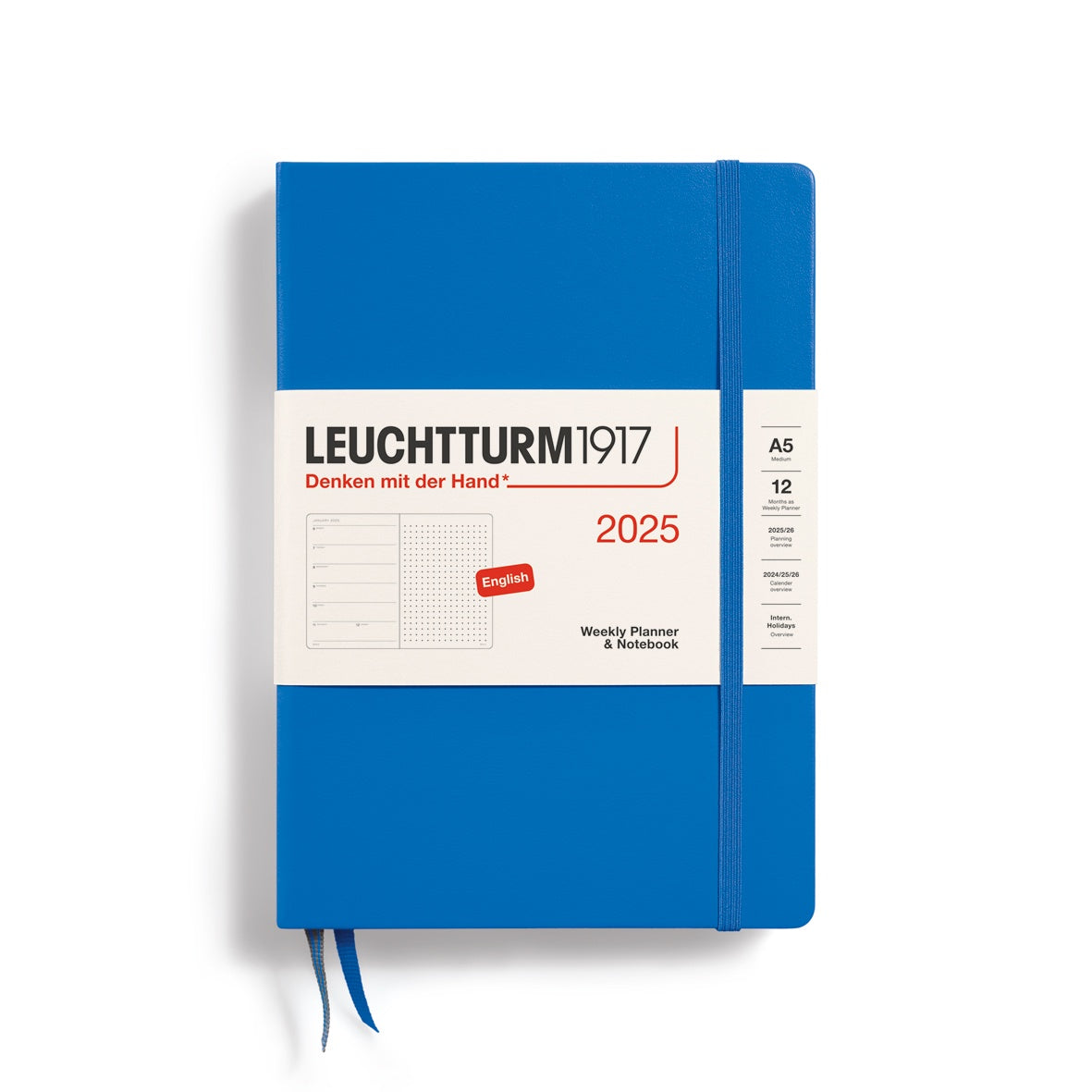 Leuchtturm1917 Weekly Planner & Notebook Dotted Hard Cover Medium A5 2025 Sky