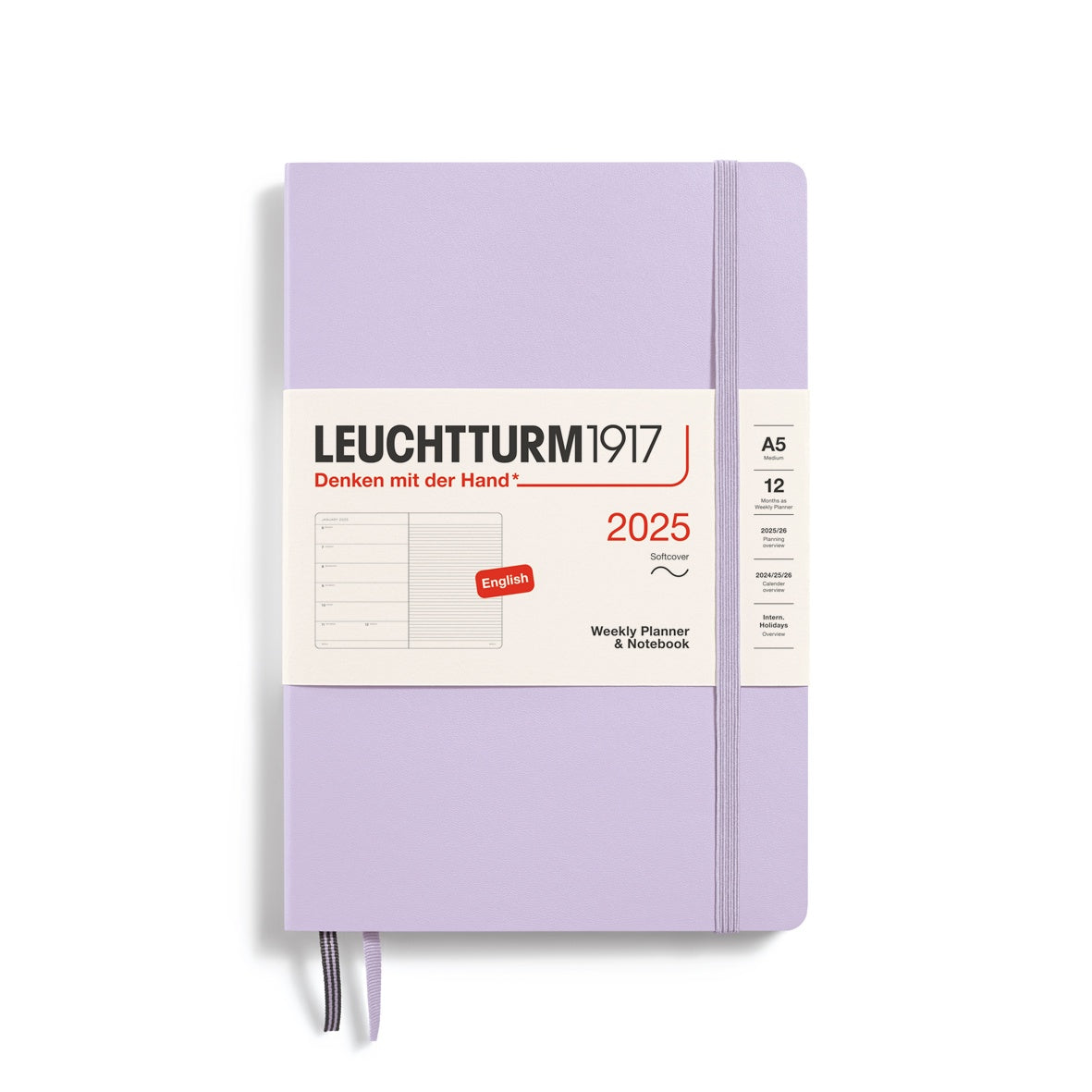 Leuchtturm1917 Weekly Planner & Notebook Soft Cover Medium A5 2025 Lilac