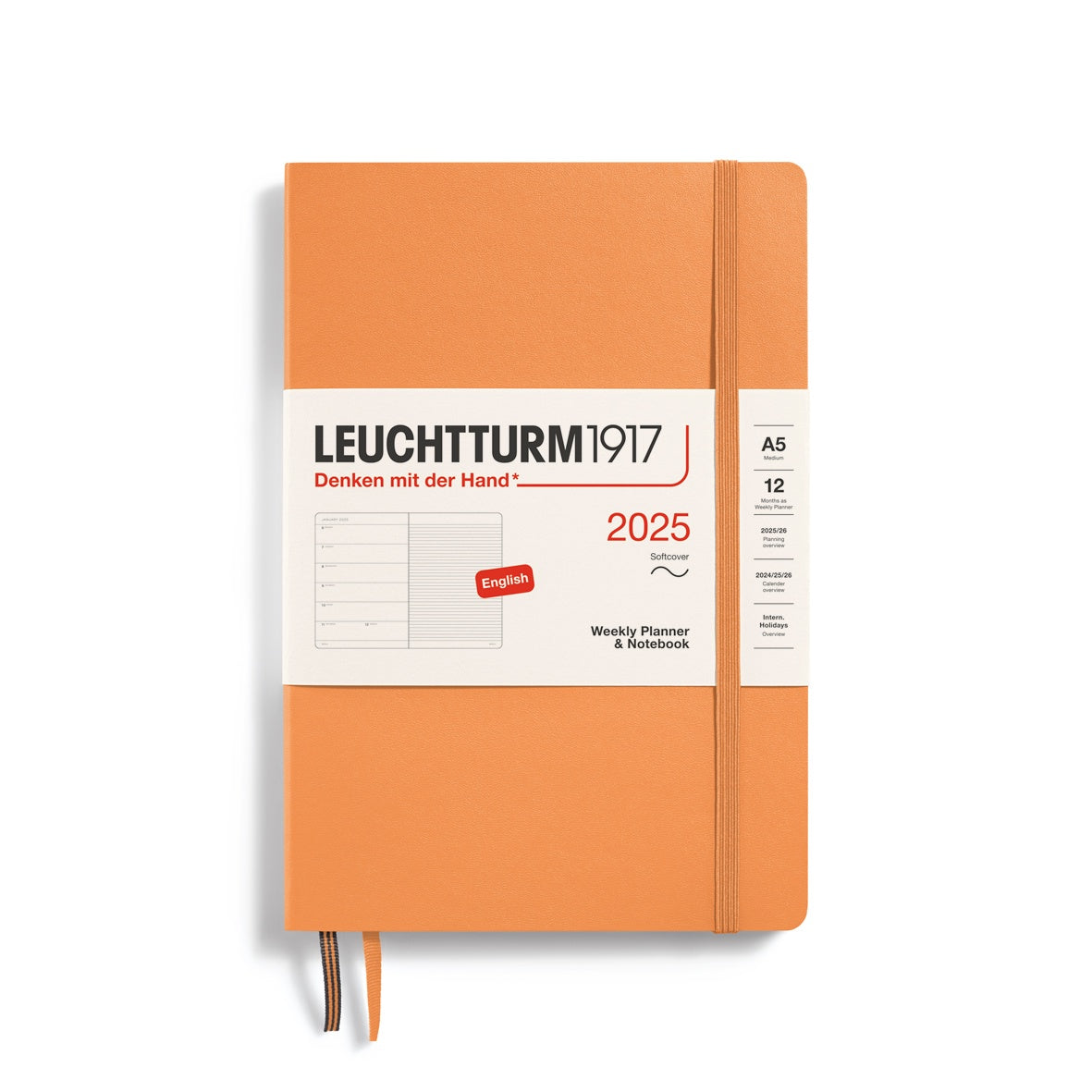 Leuchtturm1917 Weekly Planner & Notebook Soft Cover Medium A5 2025 Apricot