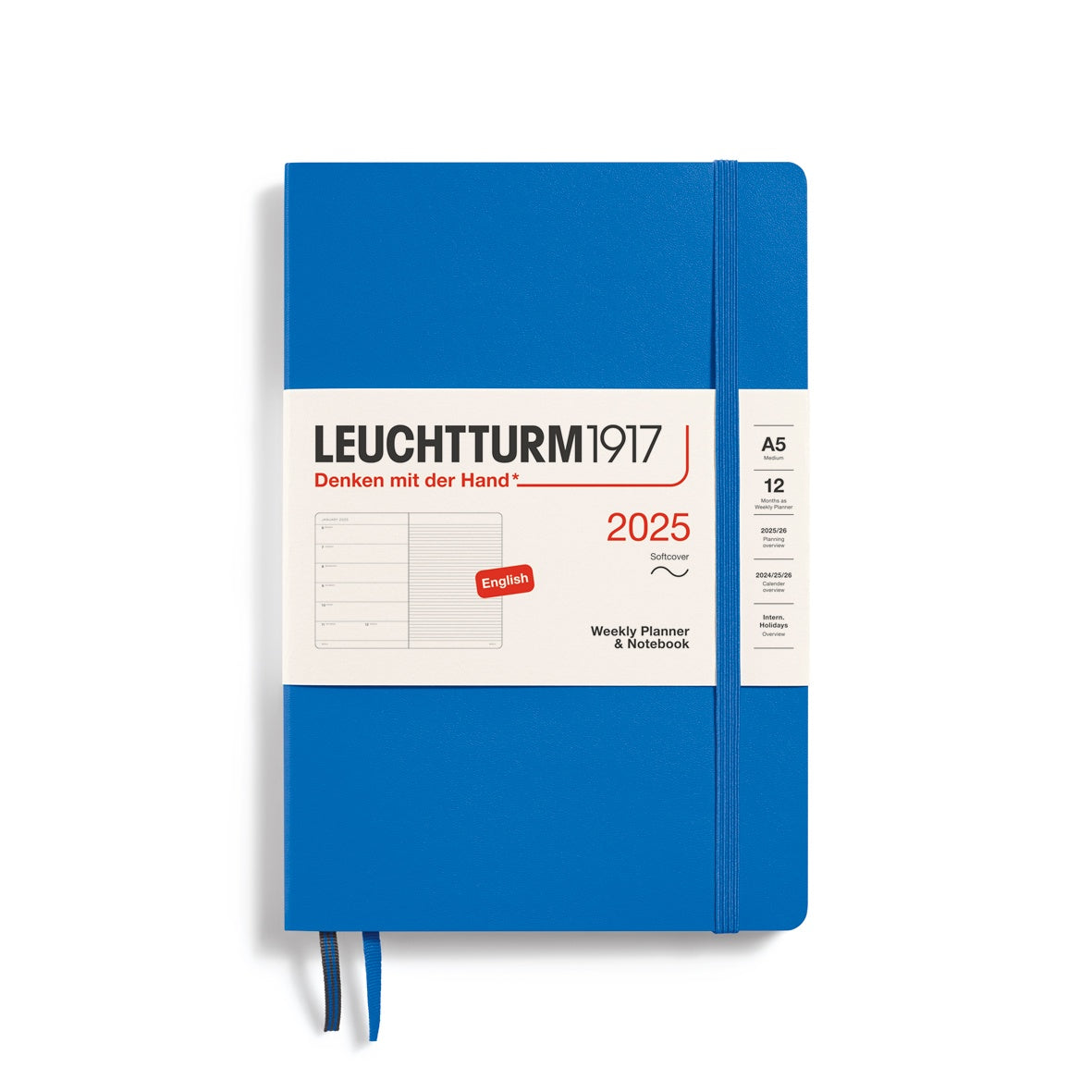 Leuchtturm1917 Weekly Planner & Notebook Soft Cover Medium A5 2025 Sky