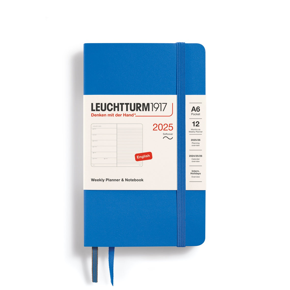 Leuchtturm1917 Weekly Planner & Notebook Soft Cover Pocket A6 2025 Sky