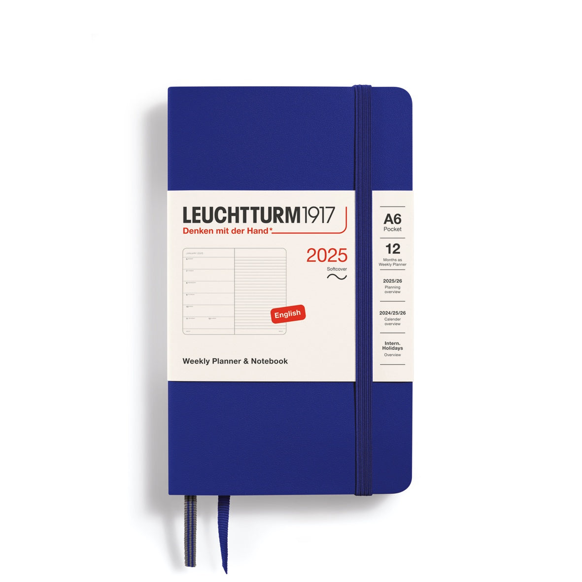 Leuchtturm1917 Weekly Planner & Notebook Soft Cover Pocket A6 2025 Ink