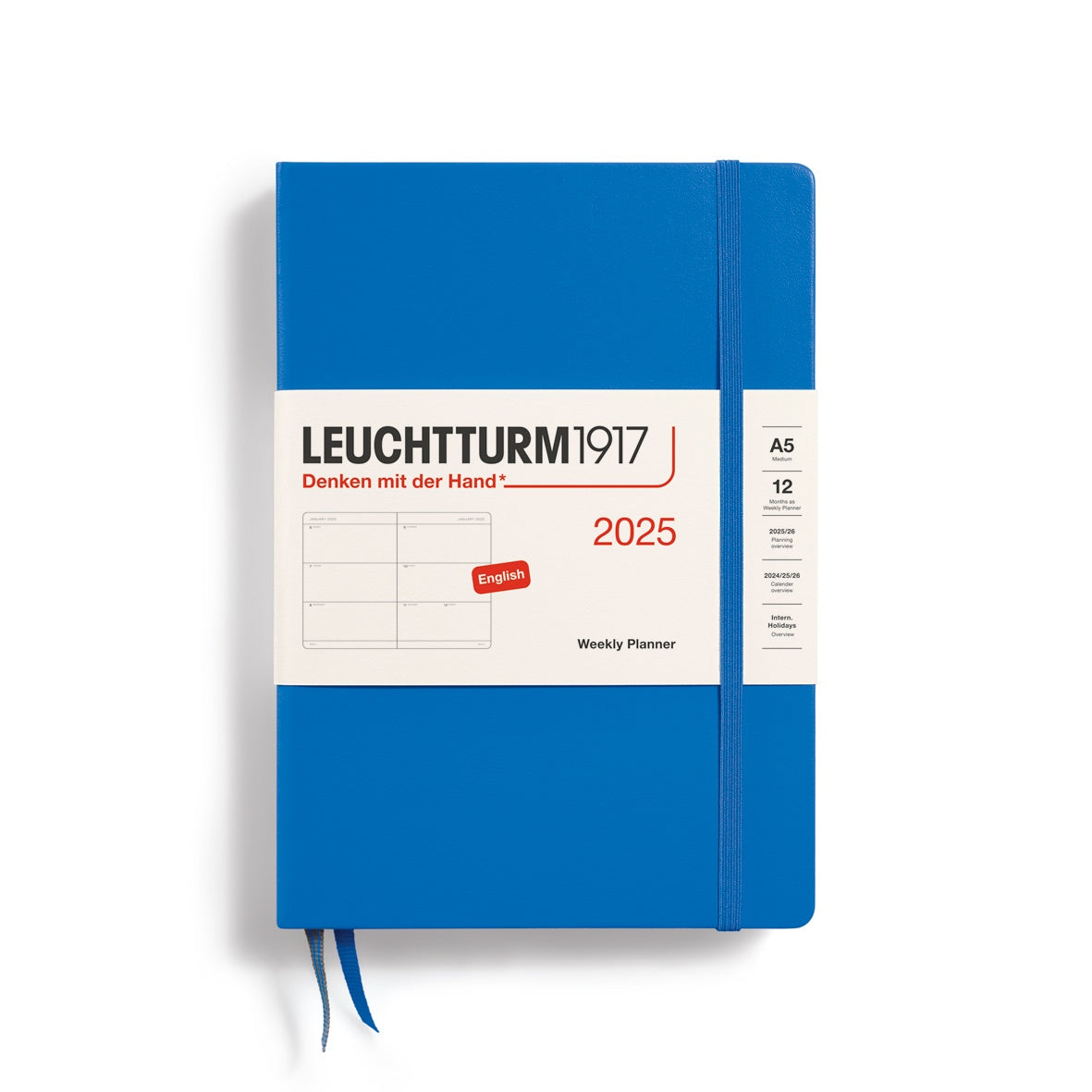 Leuchtturm1917 Weekly Planner Hard Cover Medium A5 2025 Sky