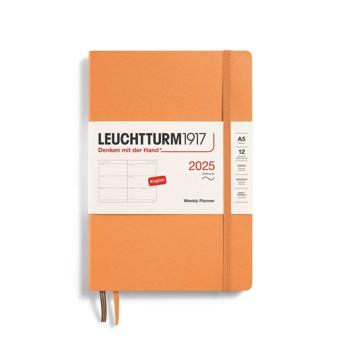 Leuchtturm1917 Weekly Planner Soft Cover Medium A5 2025 Apricot