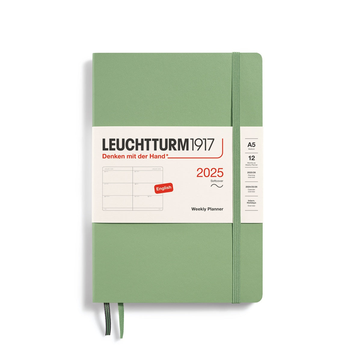 Leuchtturm1917 Weekly Planner Soft Cover Medium A5 2025 Sage