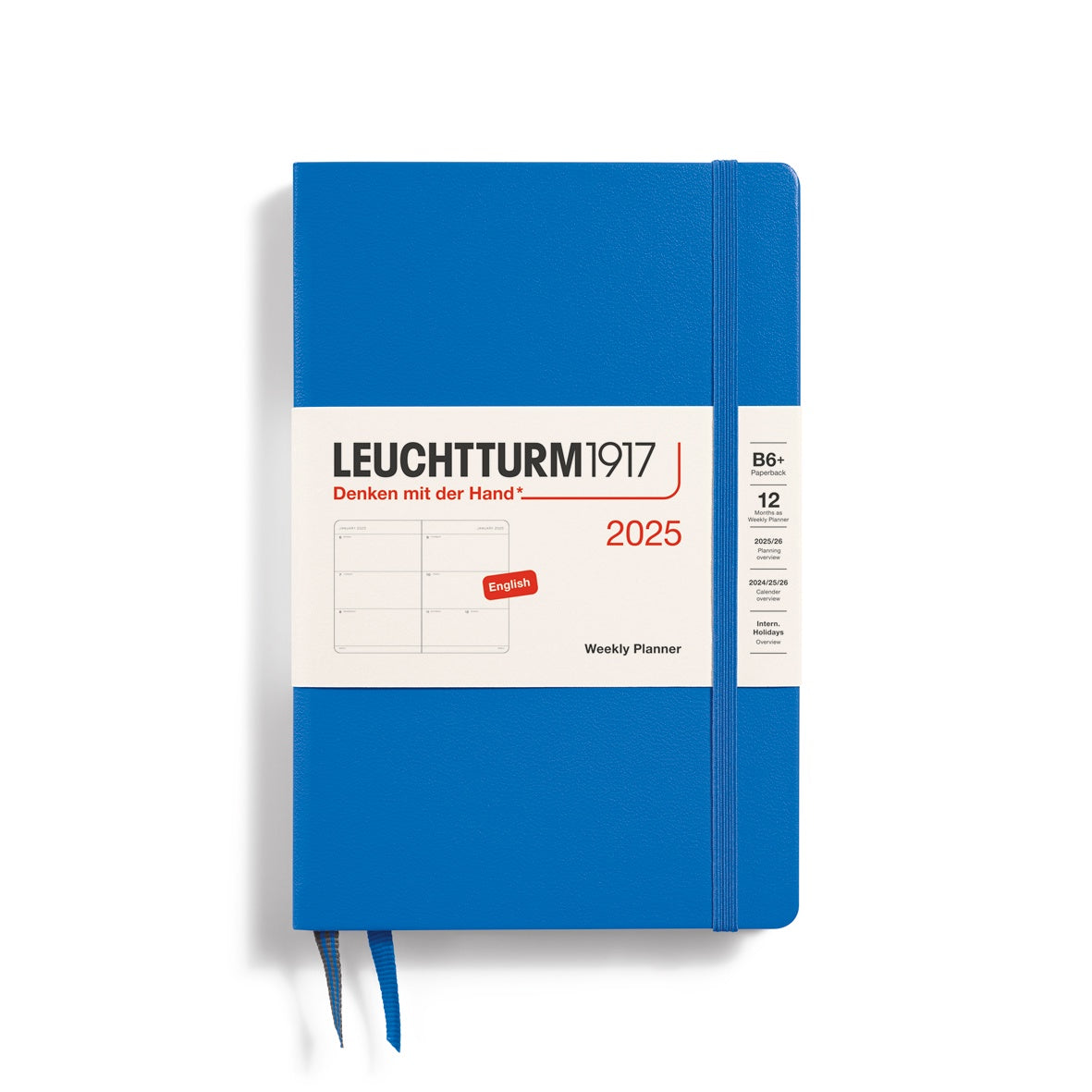 Leuchtturm1917 Weekly Planner Hard Cover Pocket B6+ 2025 Sky