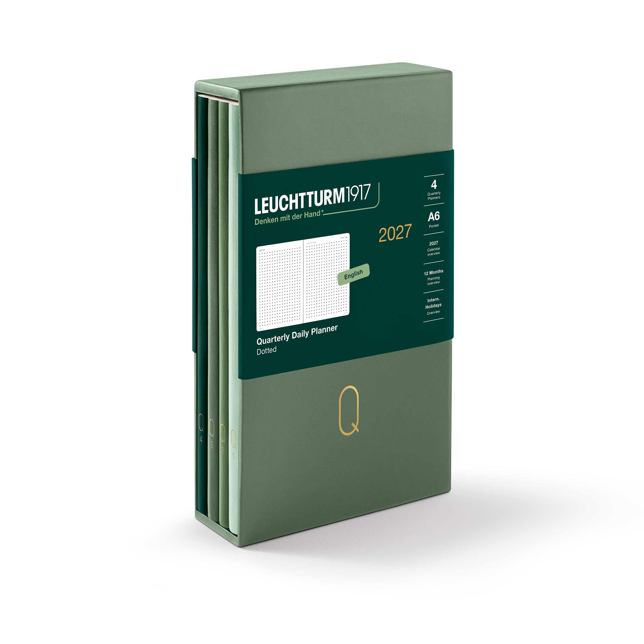 Leuchtturm1917 Quarterly Daily Planner 2027 Pocket A6 (Pack of 4)