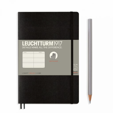 Leuchtturm1917 Notebook Softcover Paperback (B6+) Ruled Black