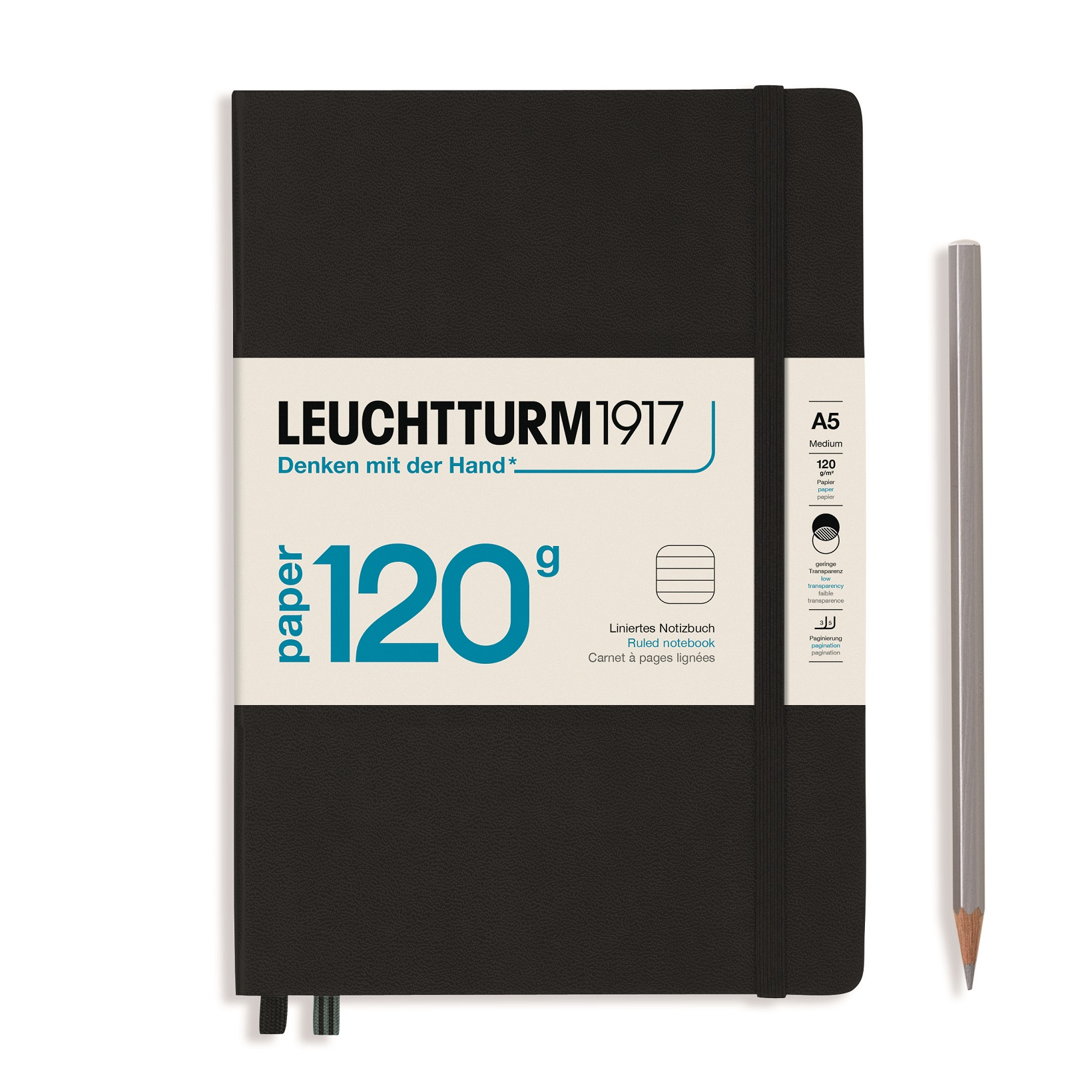 Leuchtturm1917 Notebook 120g Edition Medium (A5) Ruled Black