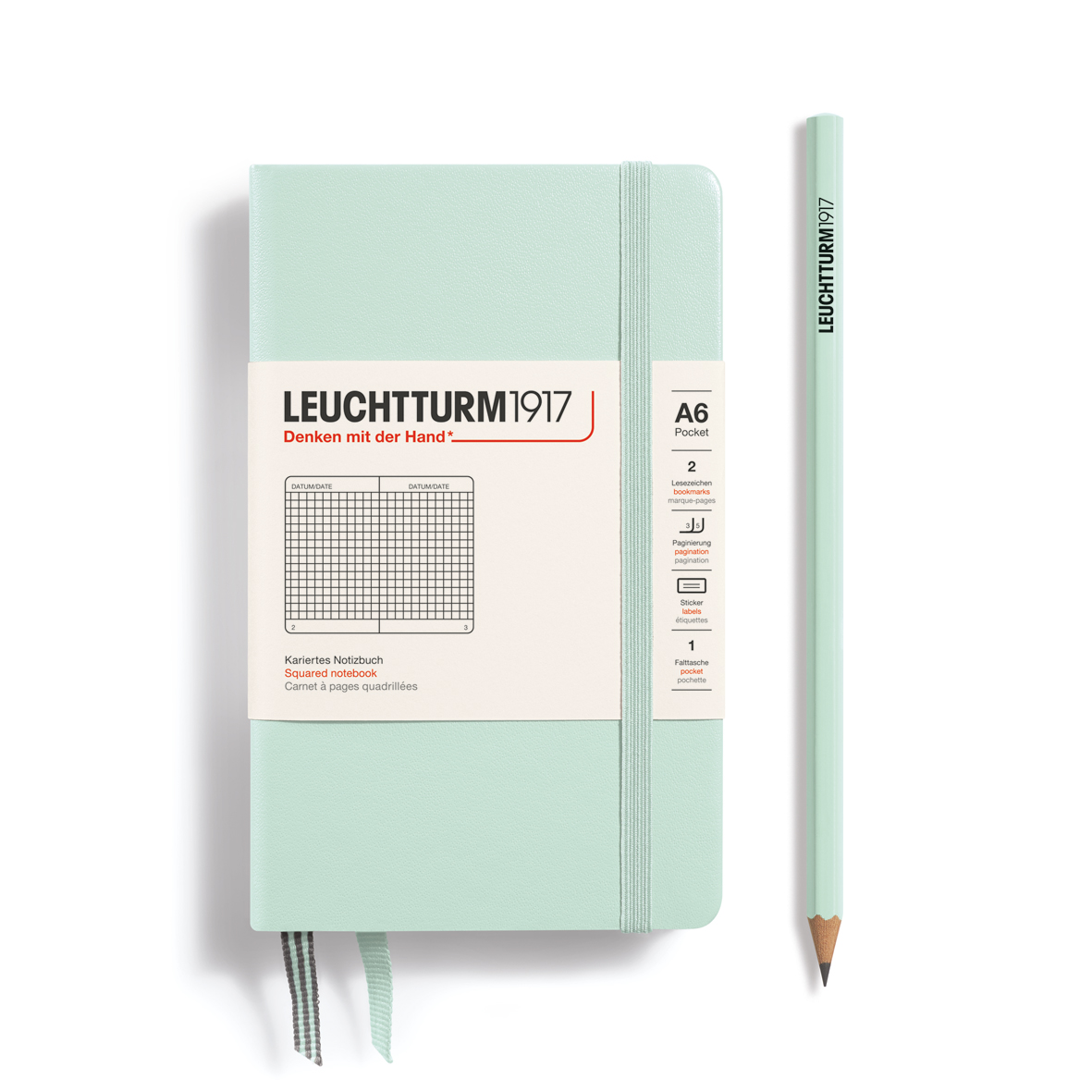 Leuchtturm1917 Notebook Pocket (A6) Squared Mint Green